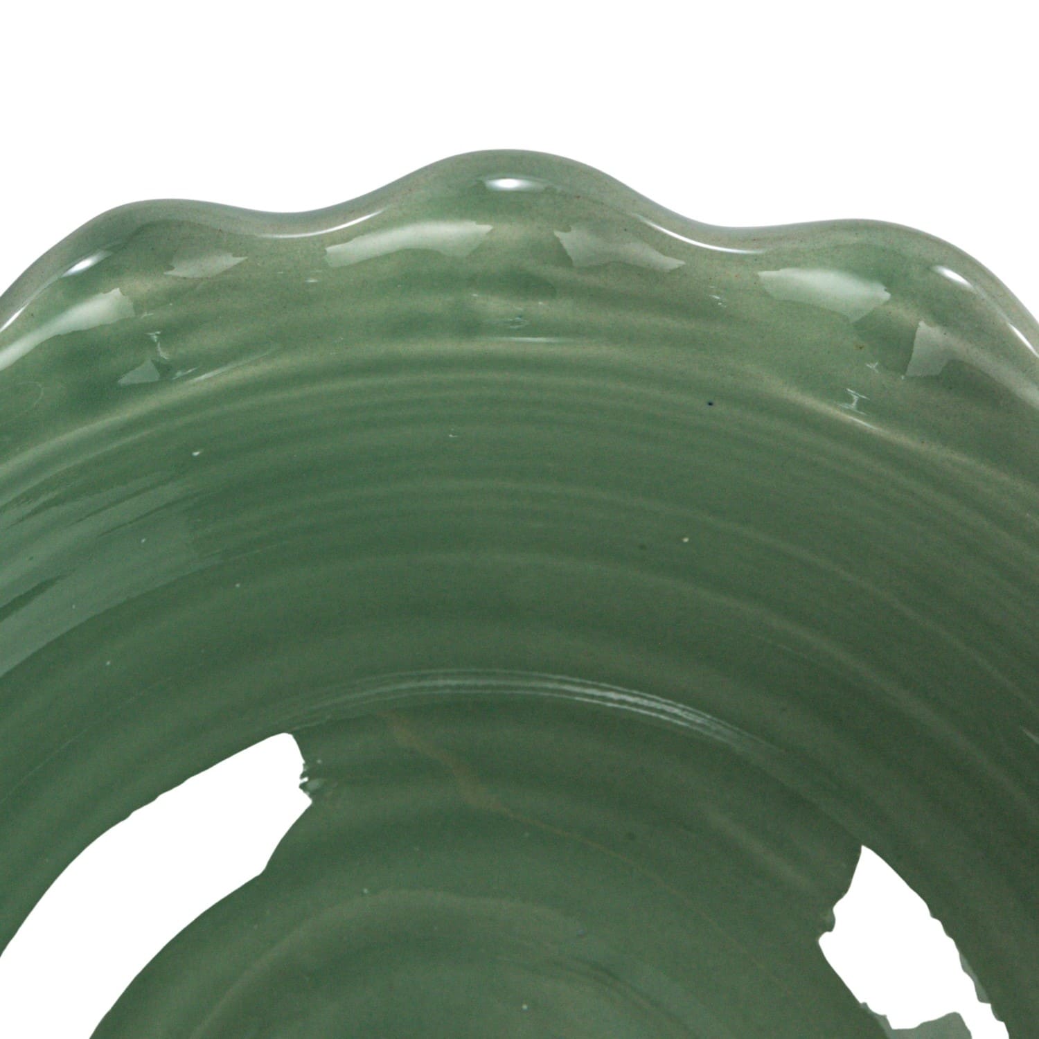 Hello Honey® 10" Blue, Green & Cream Stoneware Bowl with Scalloped Edge Set