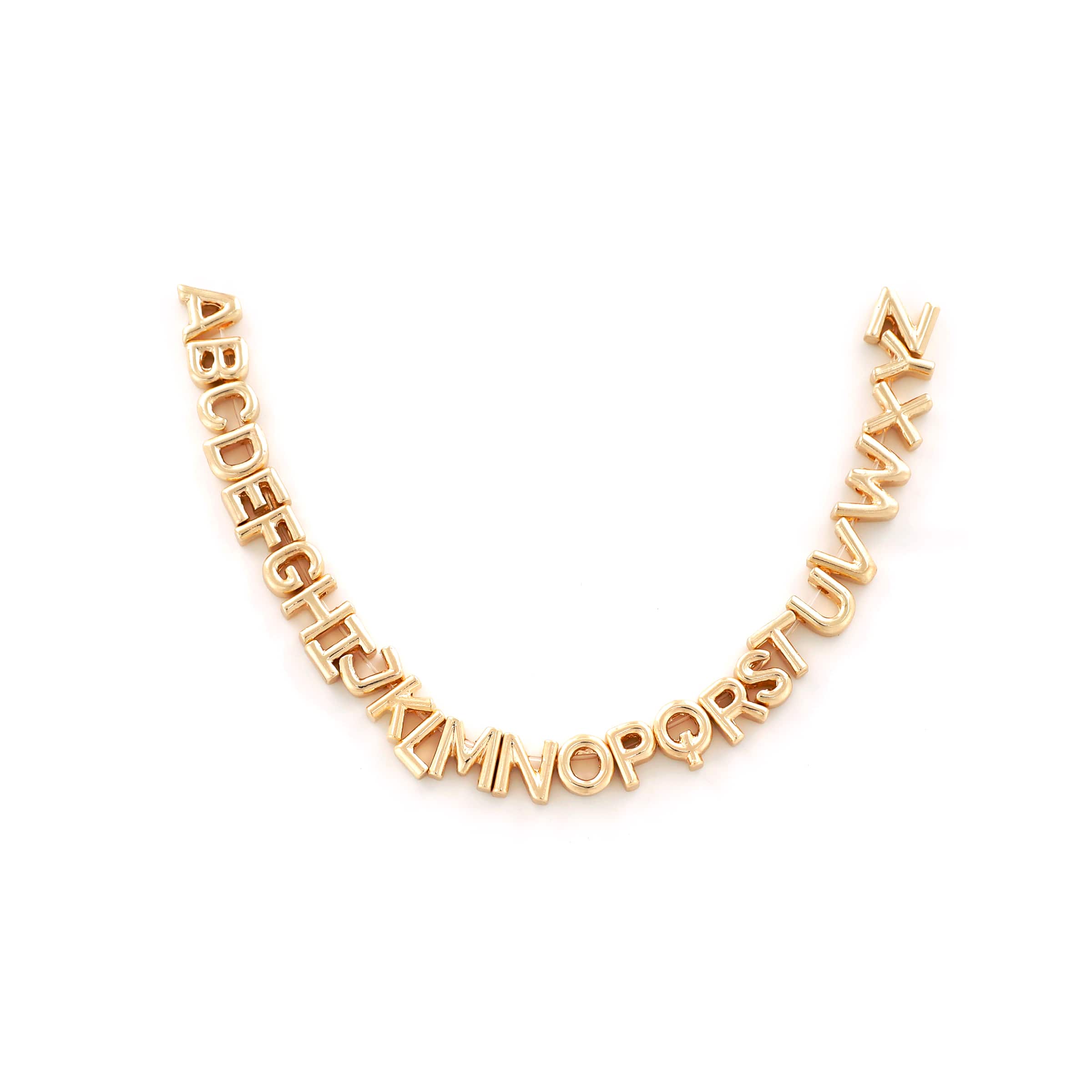 7.5mm Gold Metal Alphabet Beads, 26ct. by Bead Landing™