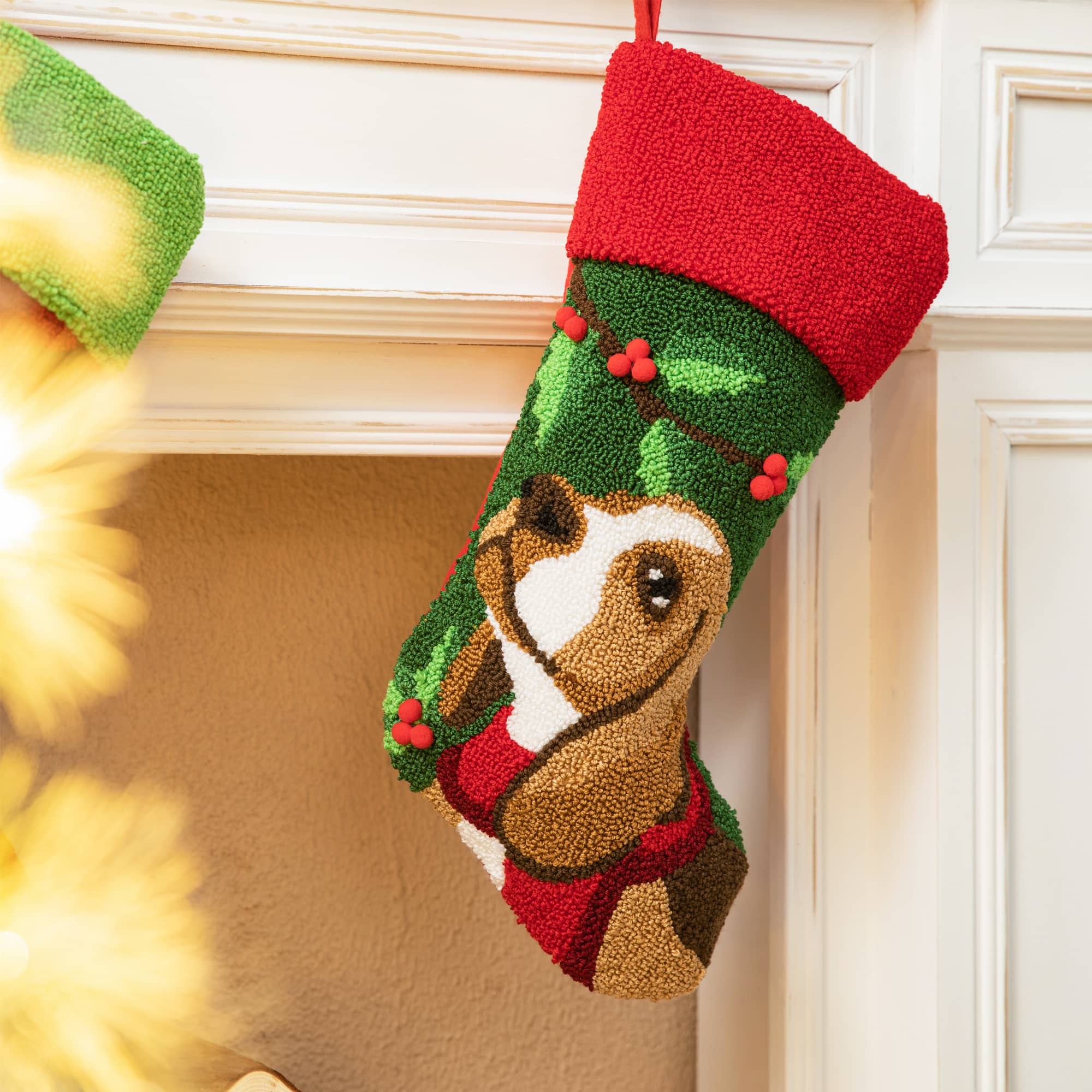 Glitzhome® 20.5" Dog Hooked Stocking