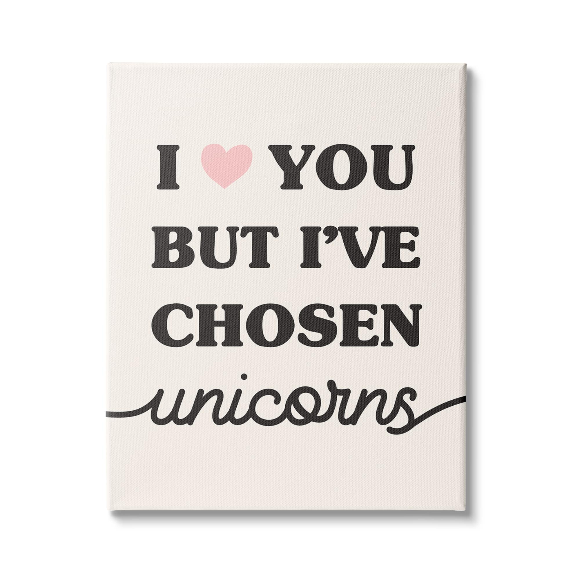 Stupell Industries I Love You But Unicorns Funny Phrase Fantasy Canvas Wall Art