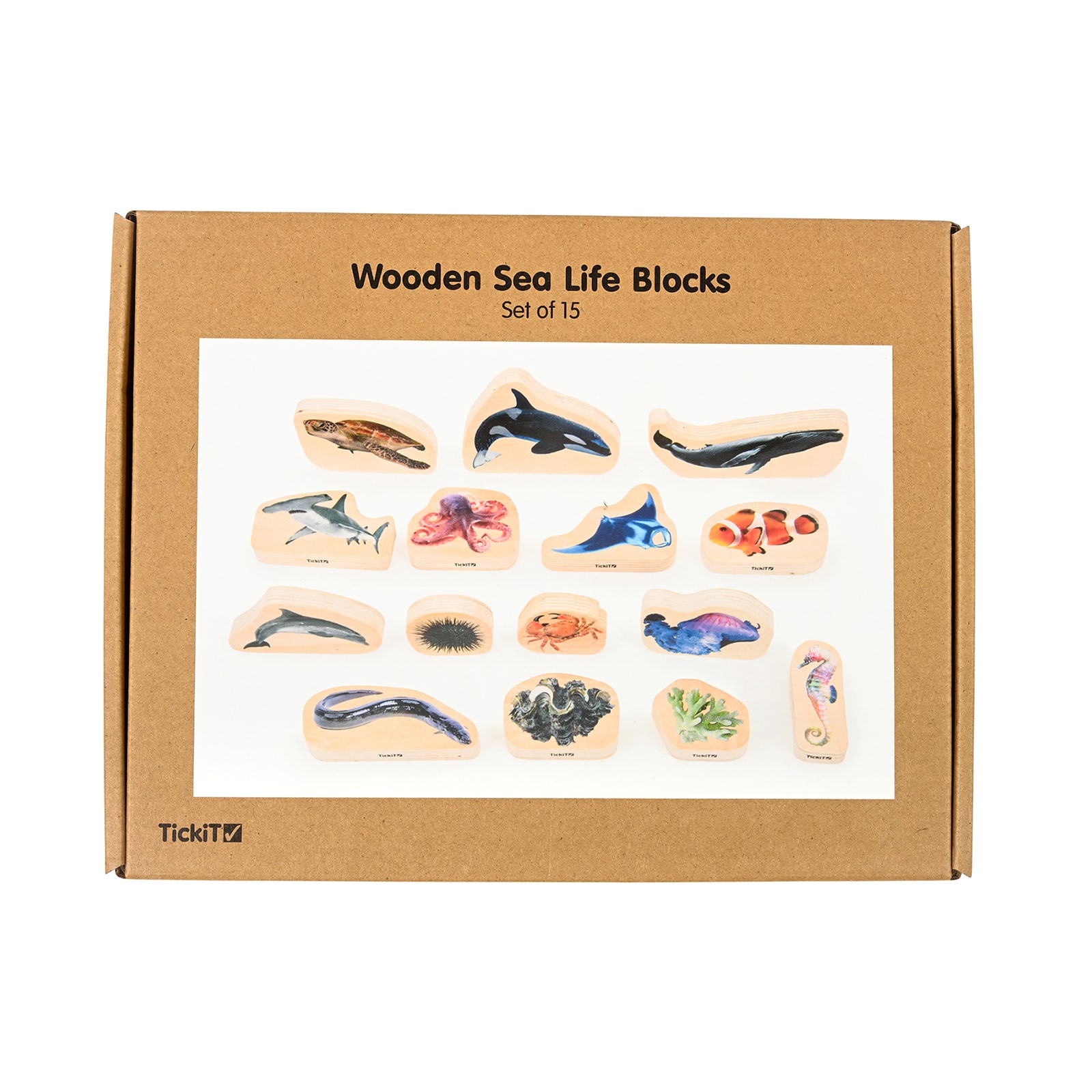 TickiT® Wooden Sea Life Blocks Set