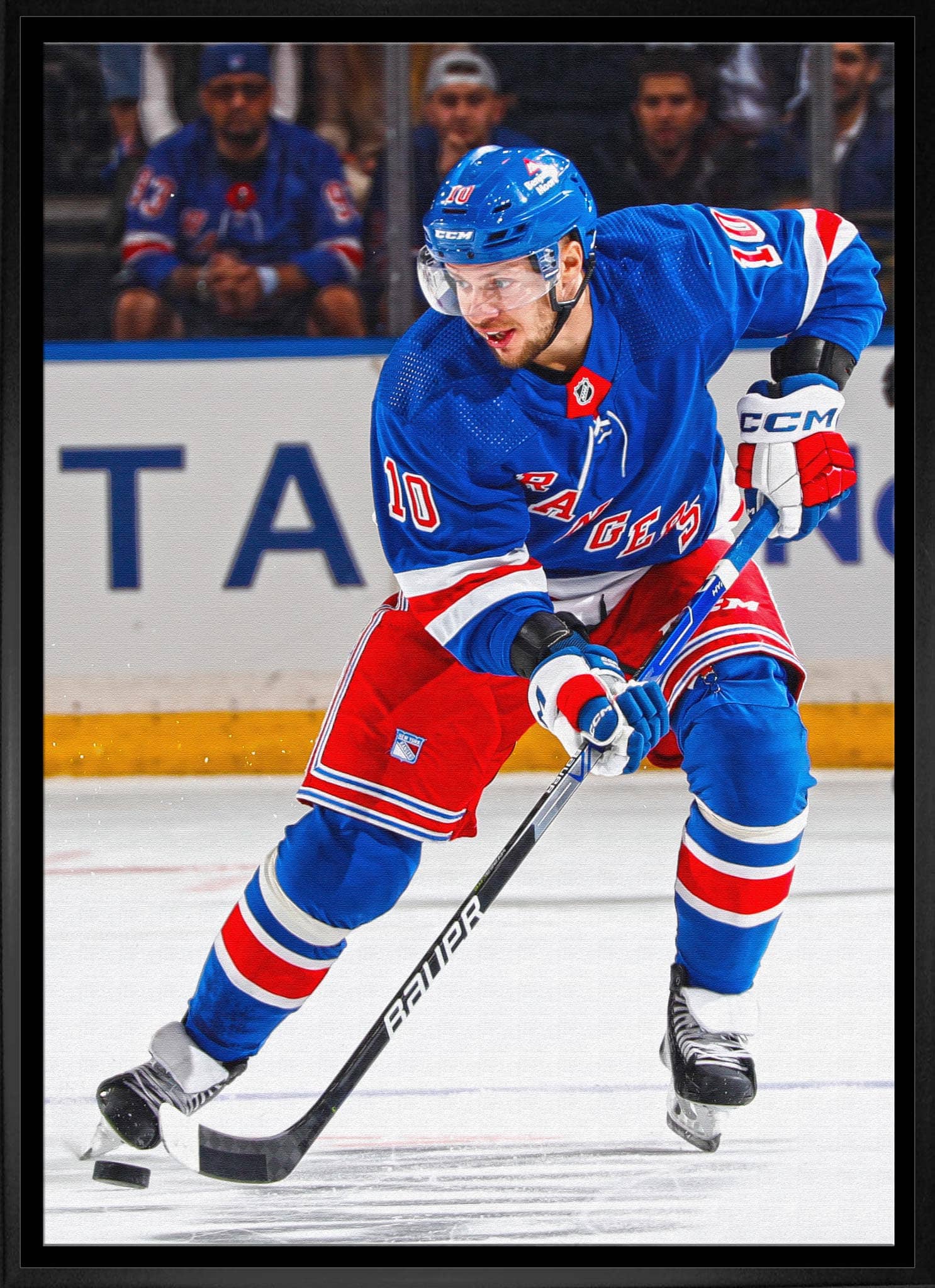 Artemi Panarin Framed 20" x 29" Canvas Rangers Action-V 22.5" x 31.5"