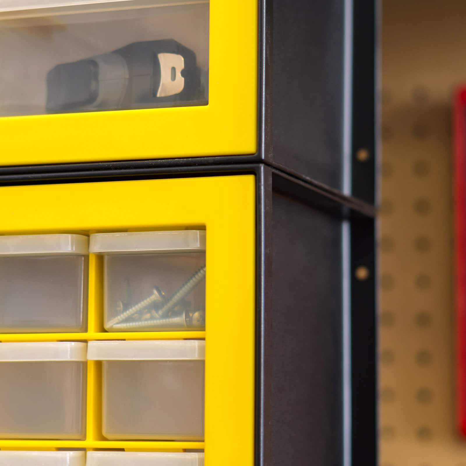 IRIS® Yellow & Black 64-Drawer Parts Cabinet