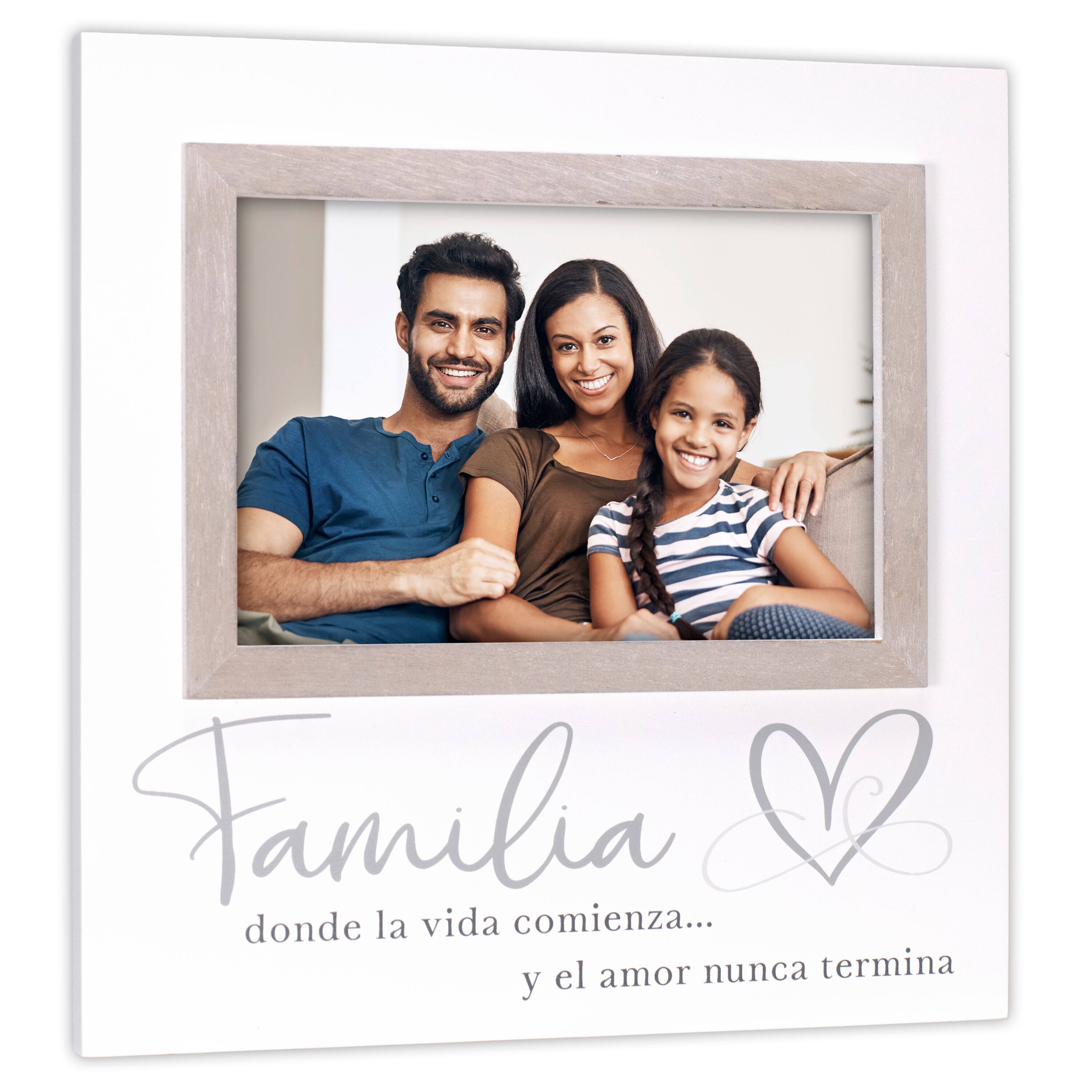 Malden International Designs Familia Rustic White 4" x 6" Frame