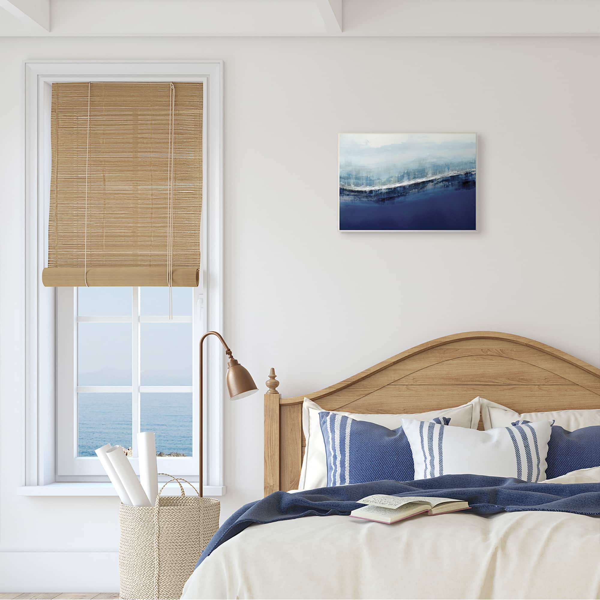 Stupell Industries Abstract Ocean Waves Blue Stormy Sky Wall Plaque