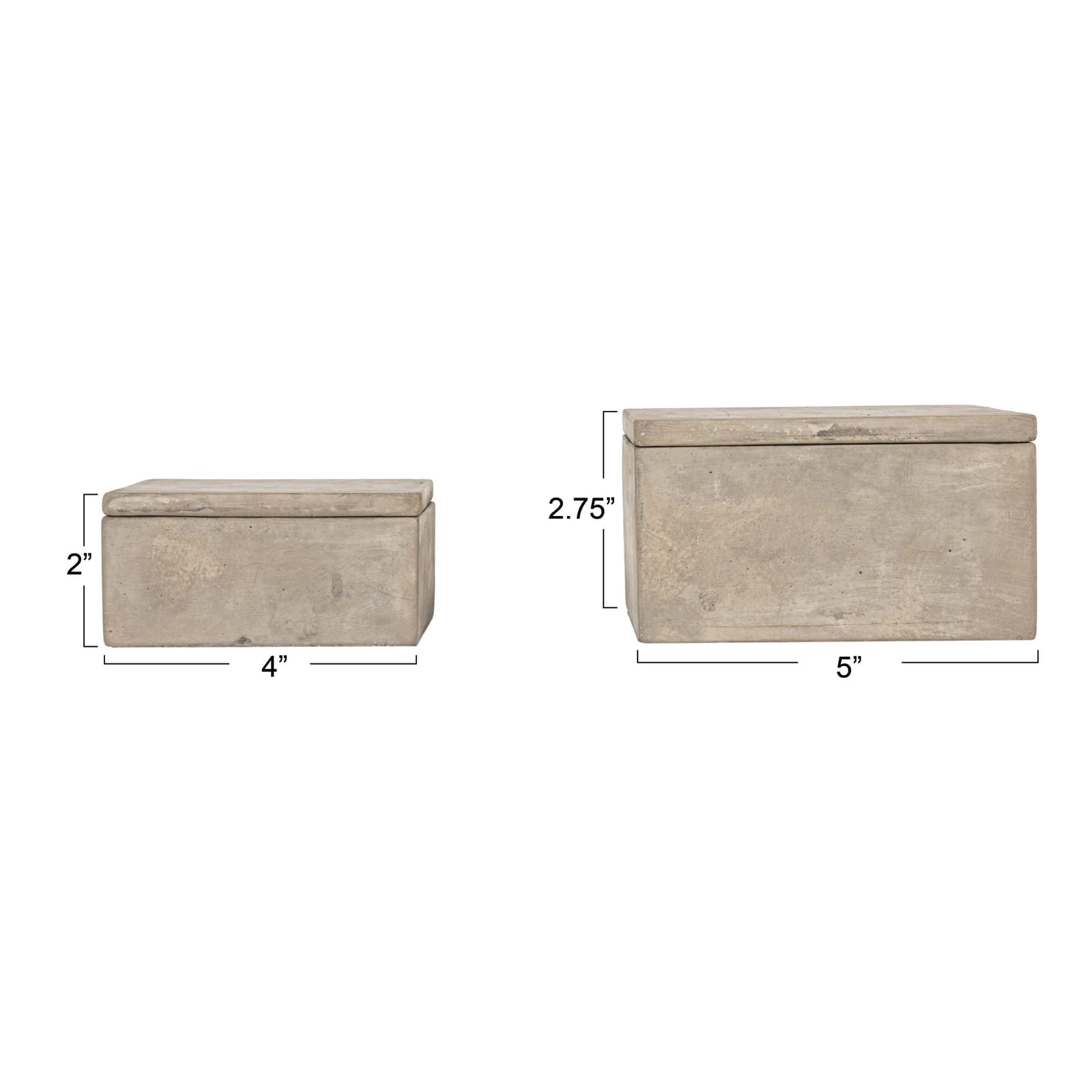 Hello Honey® Gray Contemporary Cement Boxes with Lids
