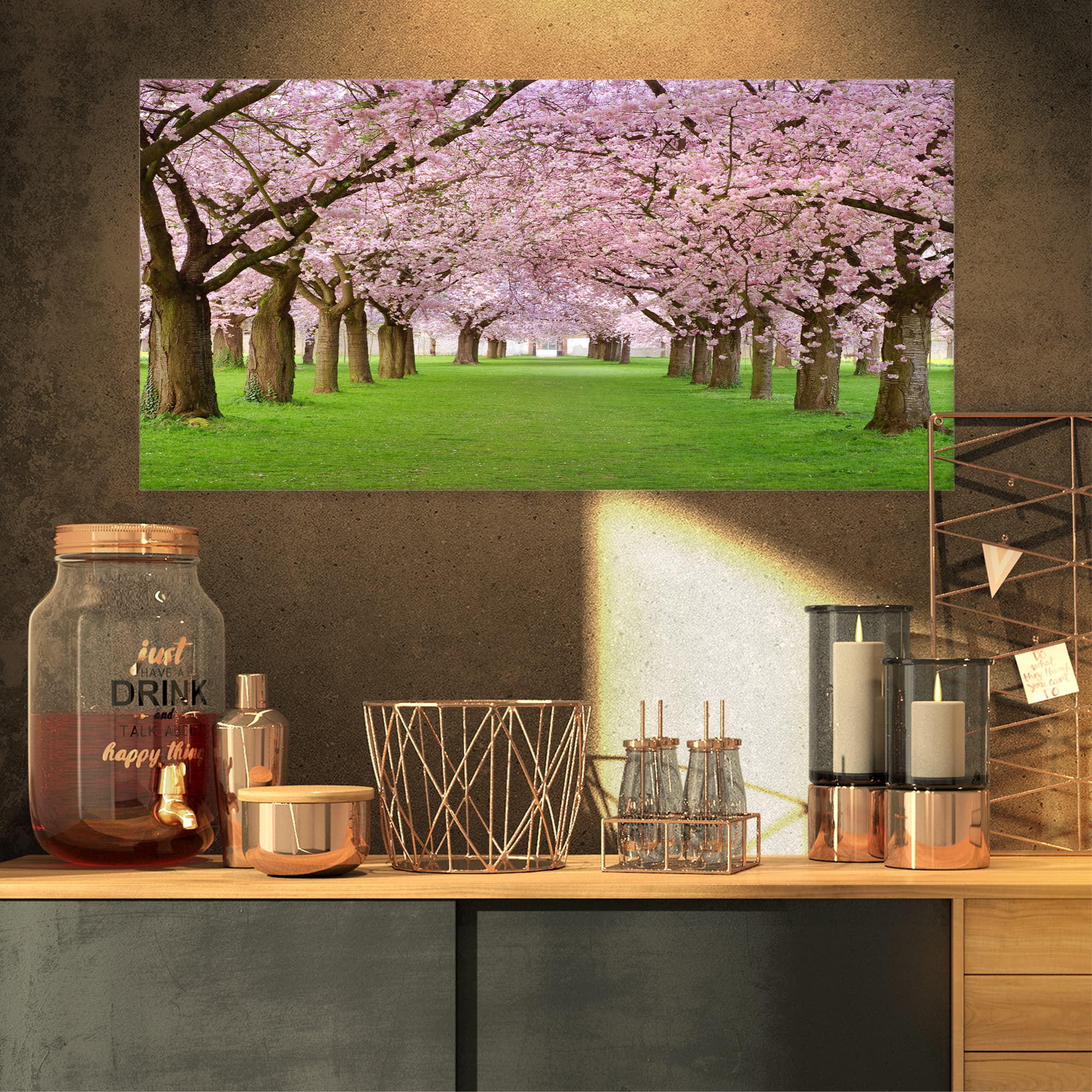 Designart - Stunning Cherry Blossoms Plenitude - Landscape Canvas Art Print