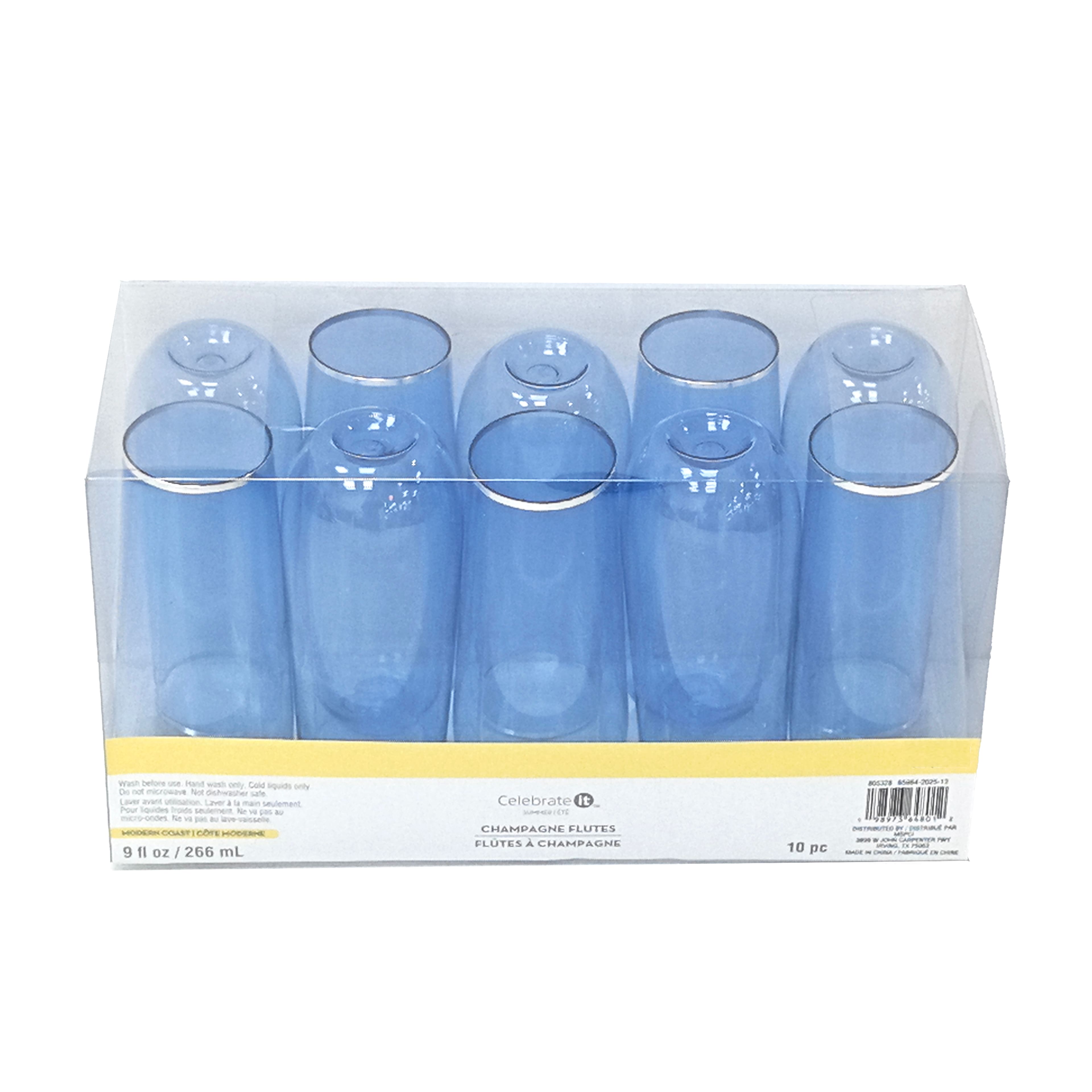 Modern Coast 9oz. Blue Champagne Flutes, 10ct. by Celebrate It™
