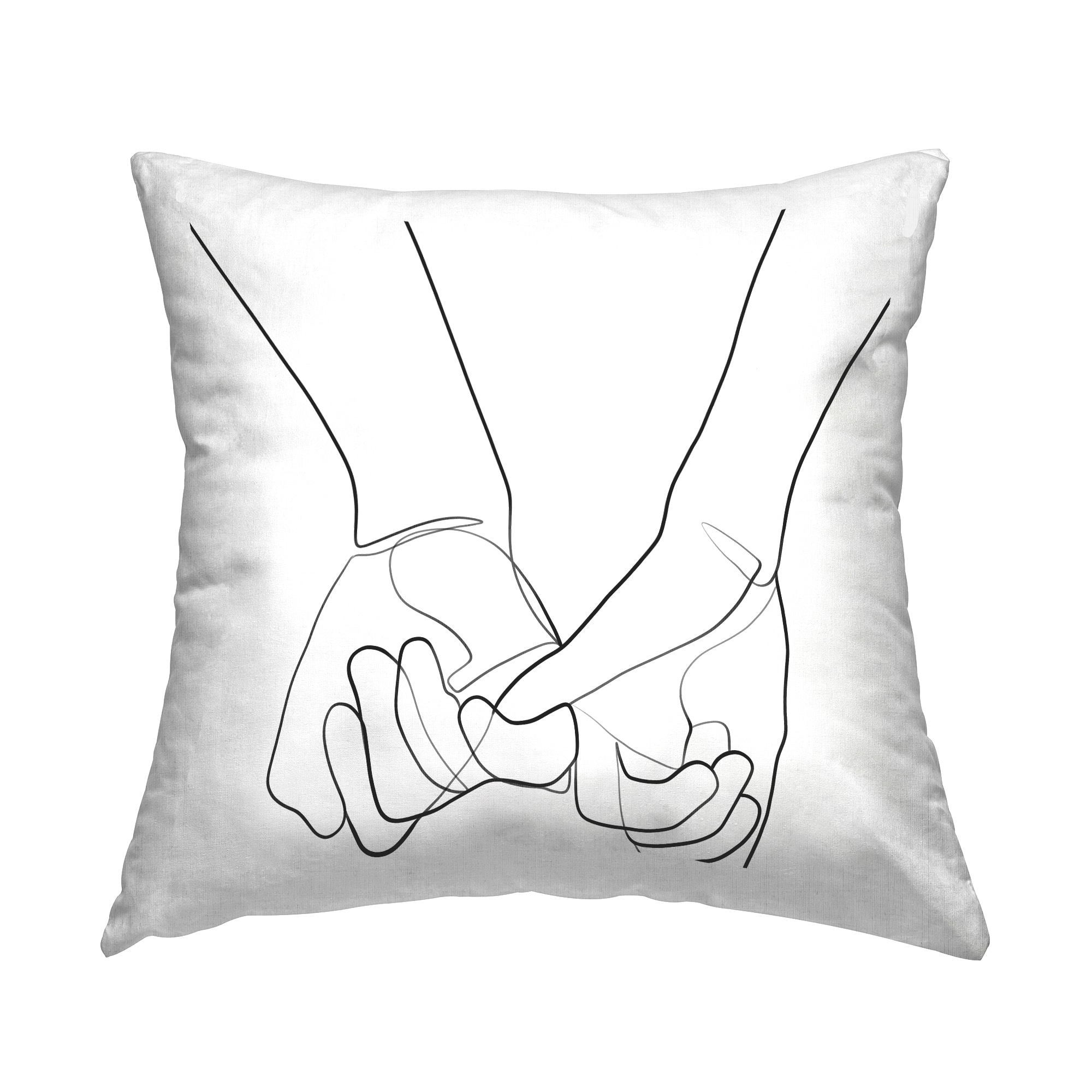 Stupell Industries Fluid Line Abstract Couple Holding Hands Black White Throw Pillow 18" x 18"