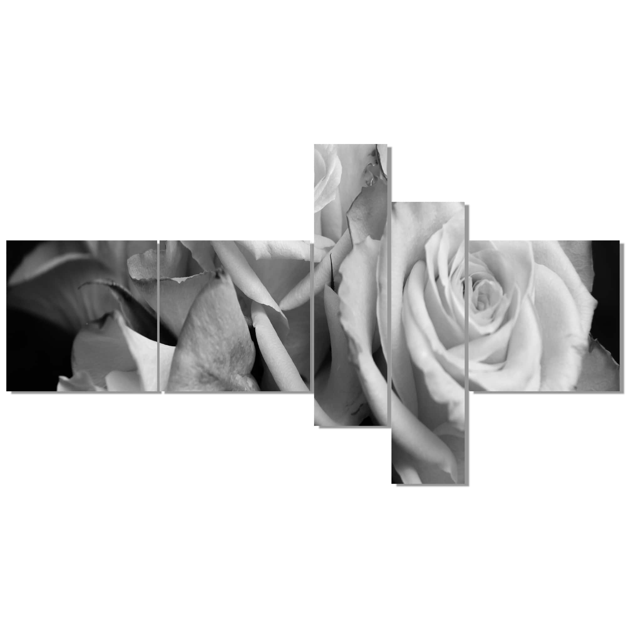 Designart - Bunch of Roses Black and White - Floral Art Canvas Print