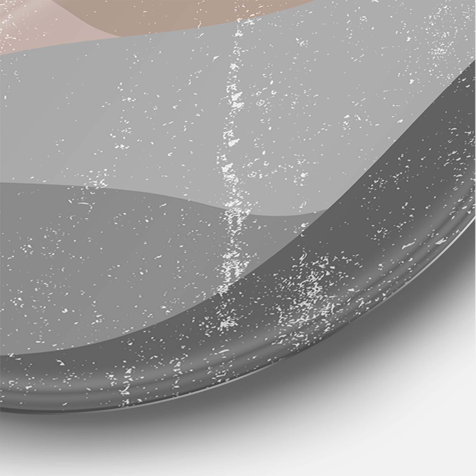 Designart - Minimalist Mountain Landscape At Sunset - Modern Metal Circle Wall Art