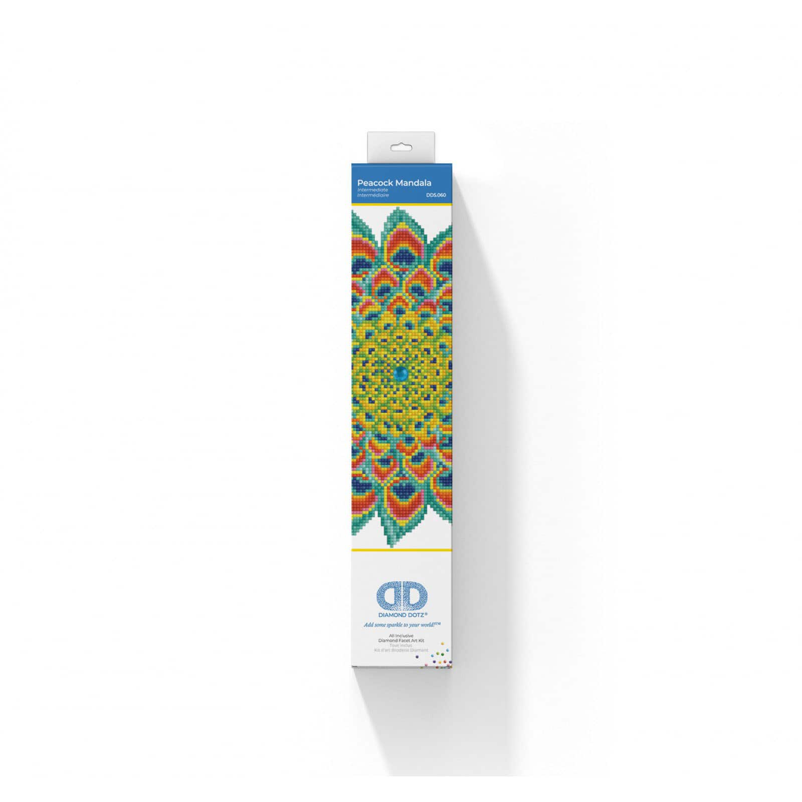 Diamond Dotz® Intermediate Peacock Mandala Diamond Painting Kit