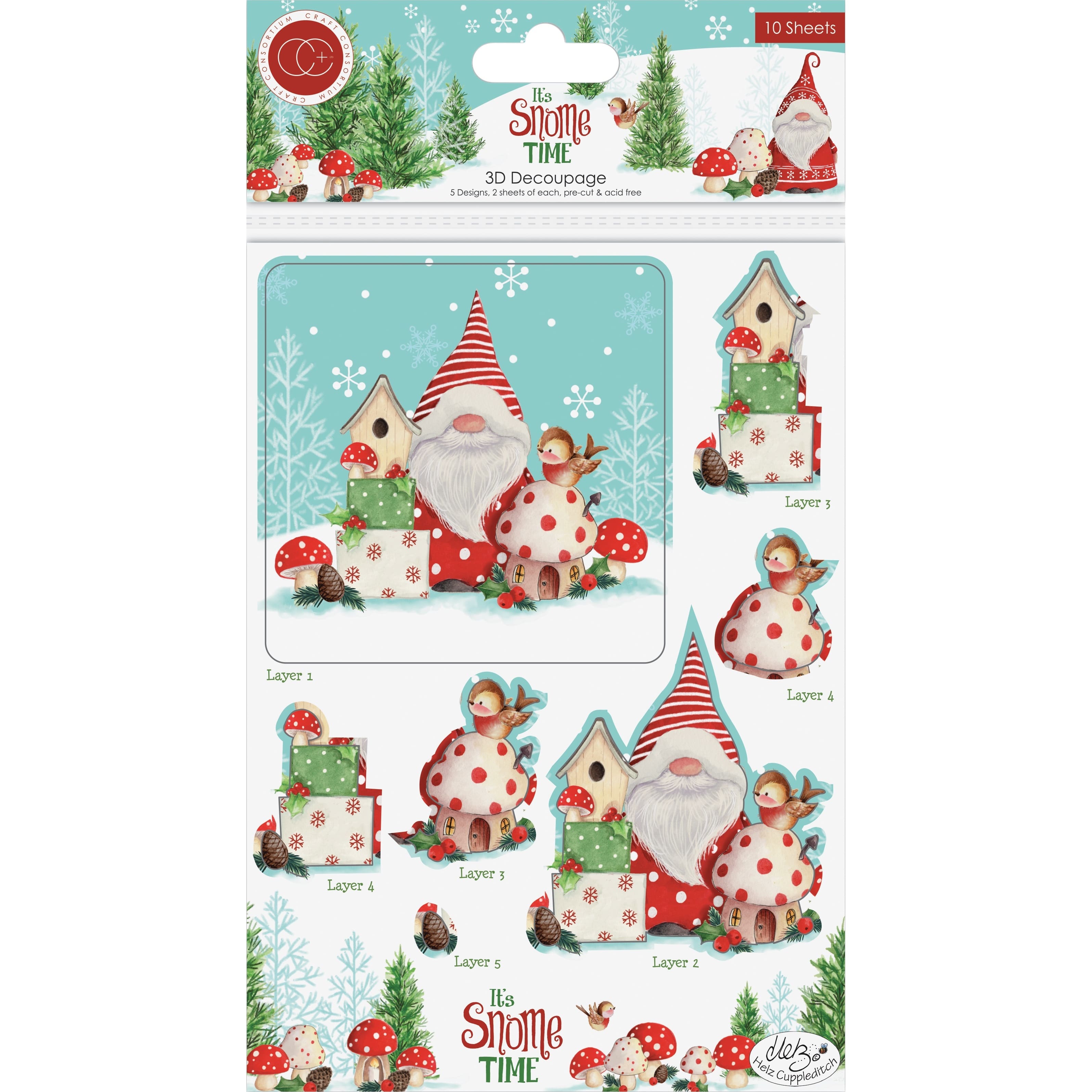 Craft Consortium It's Snome Time 3D Decoupage & Topper Set