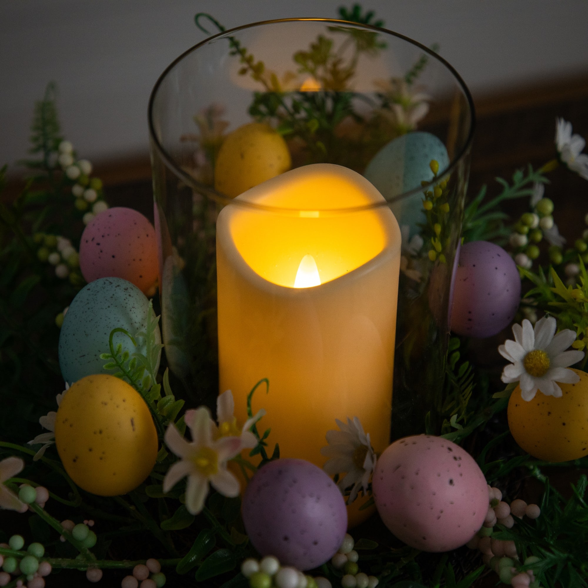 8" Artificial Easter Candle Holder Arrangement