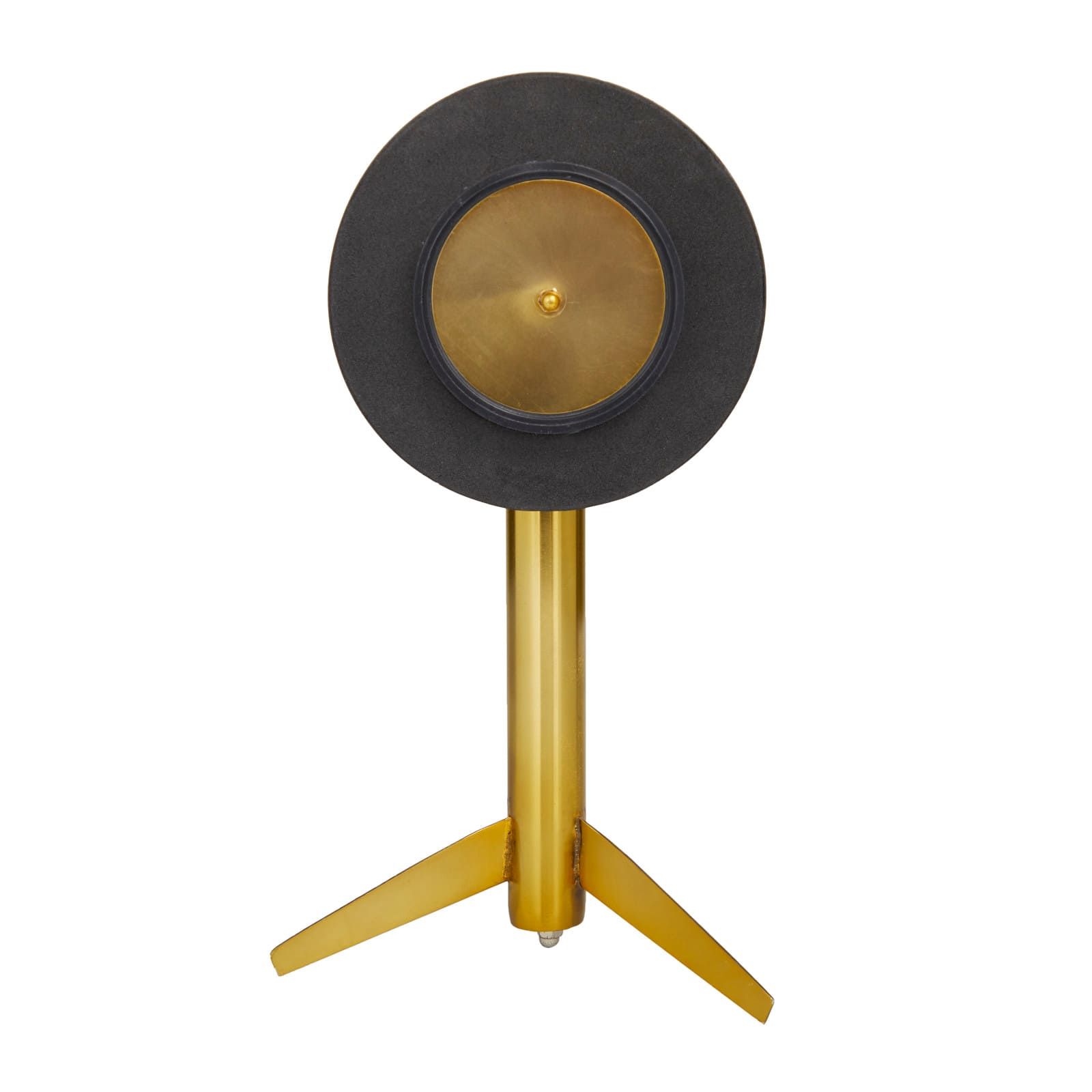 11" Black Stainless Steel Clock with Gold Stand