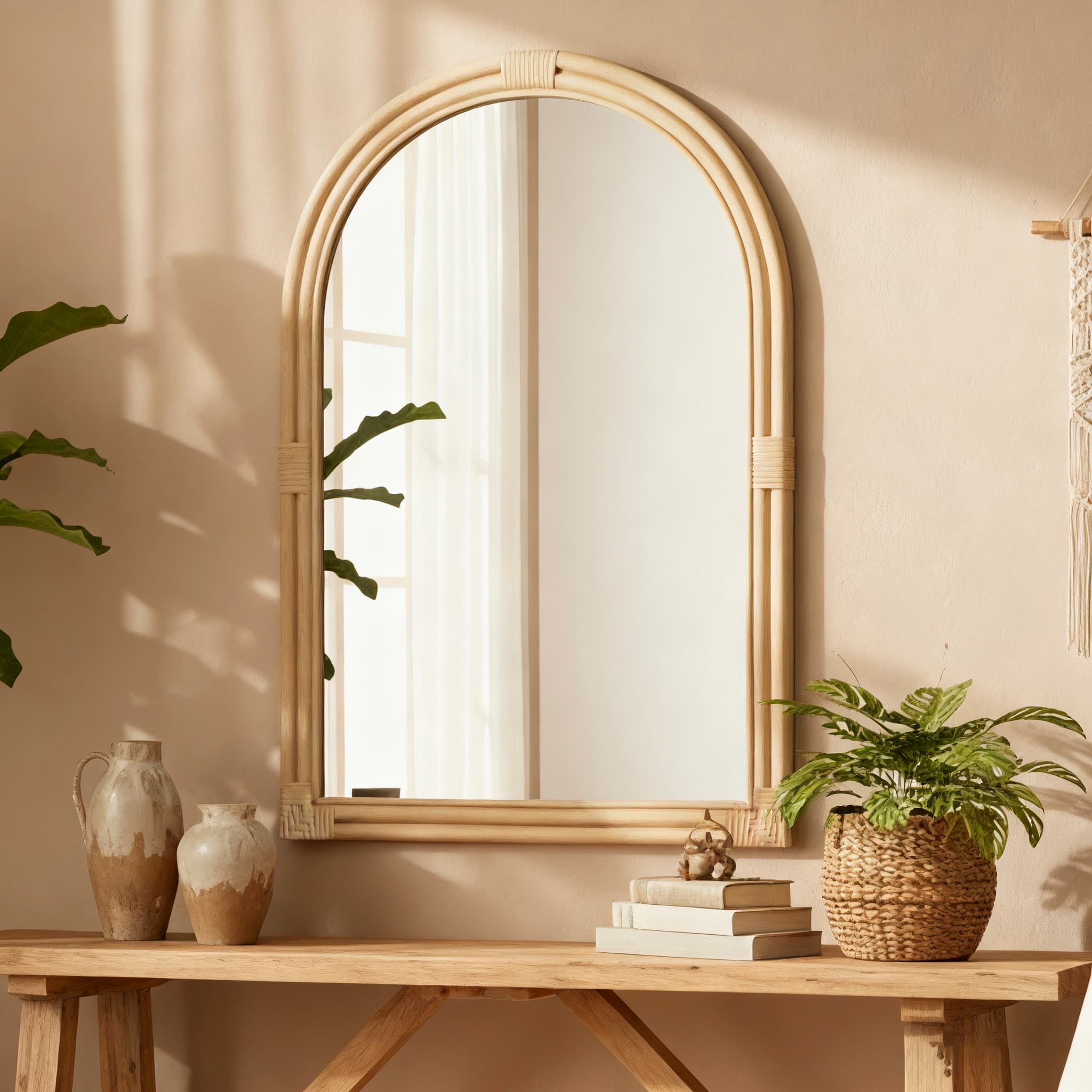 24" x 36" Rattan Arch Wall Mirror by Ashland®