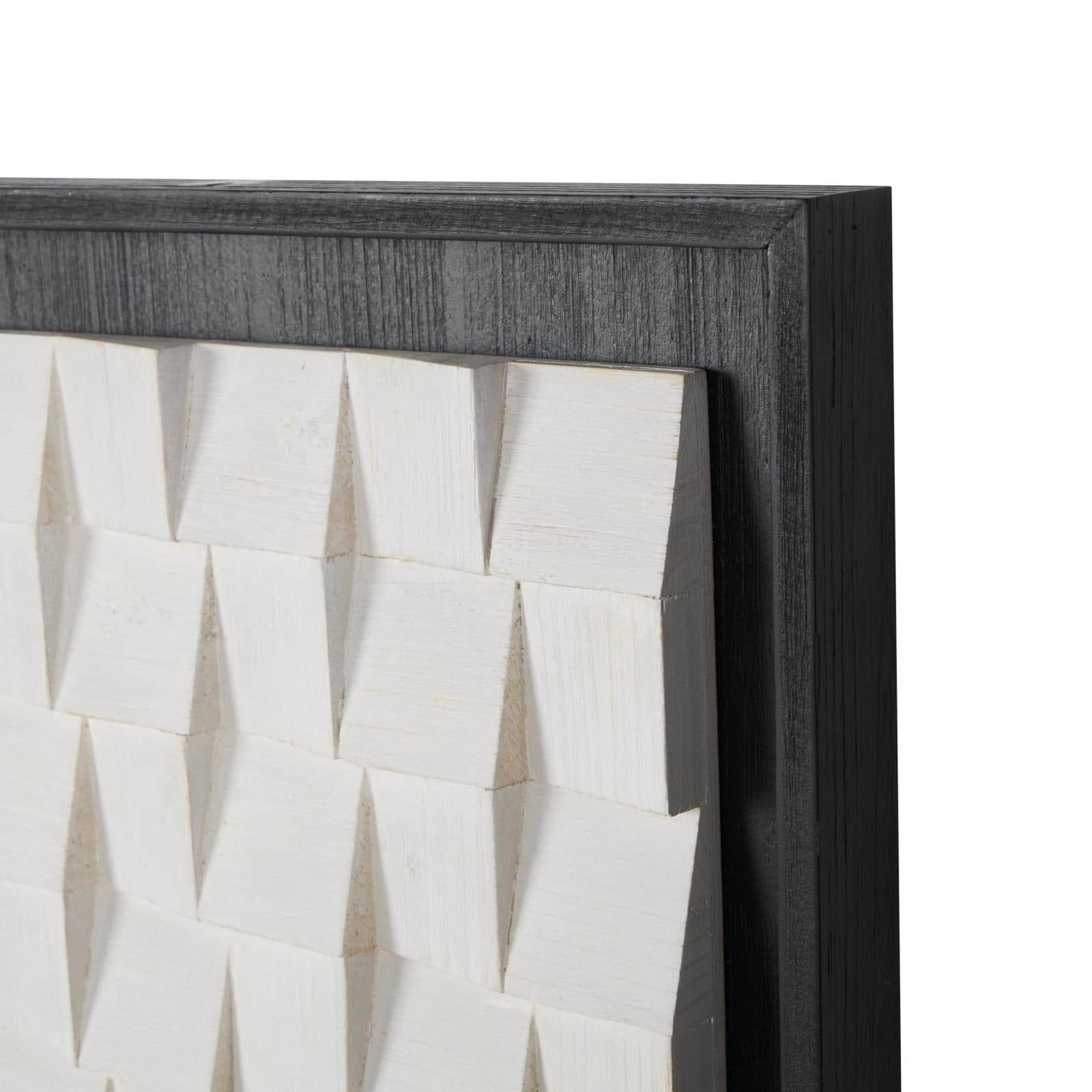 16" x 16" White & Black Geometric 3D Cube Grid Wall Décor Set