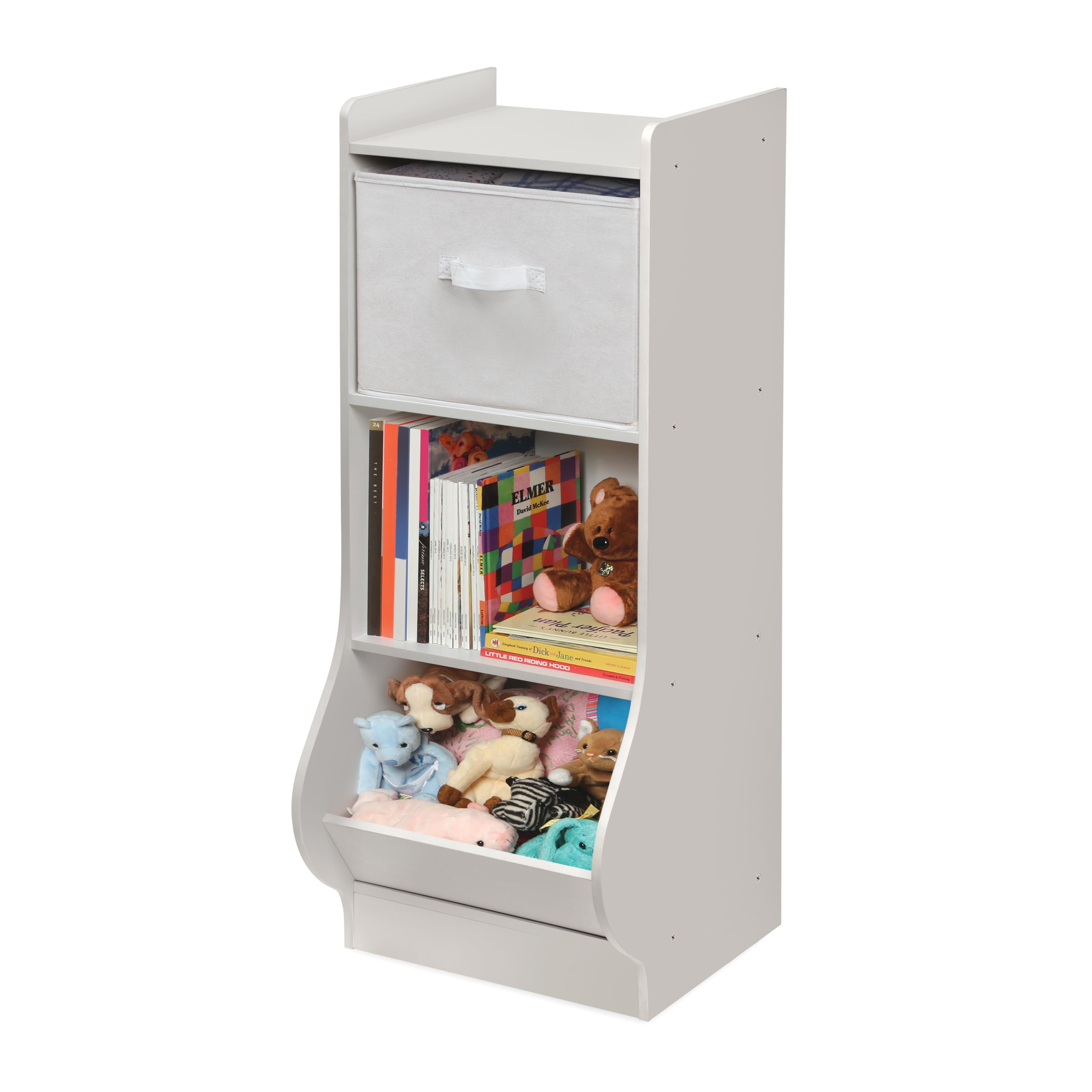 Badger Basket White Upright Storage Nook With Reversible Basket