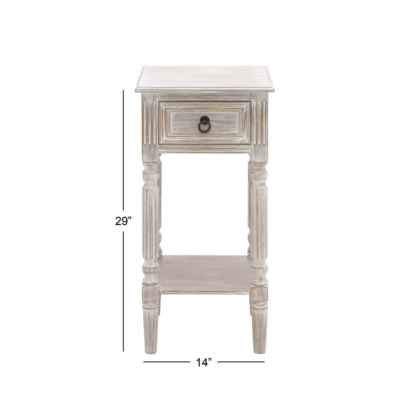 29" White Pine Farmhouse Accent Table