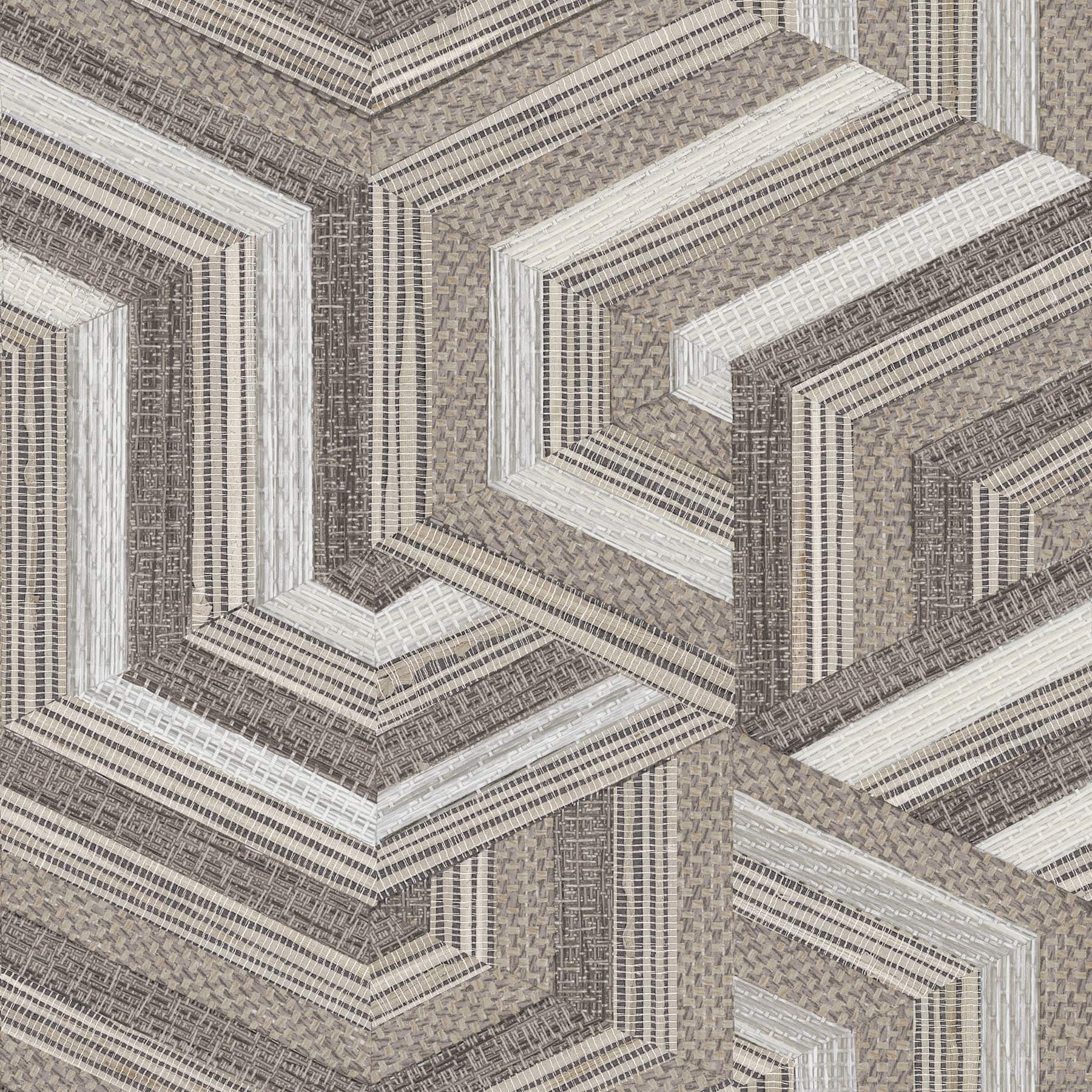 RoomMates Geo Puzzle Faux Grasscloth Peel & Stick Wallpaper