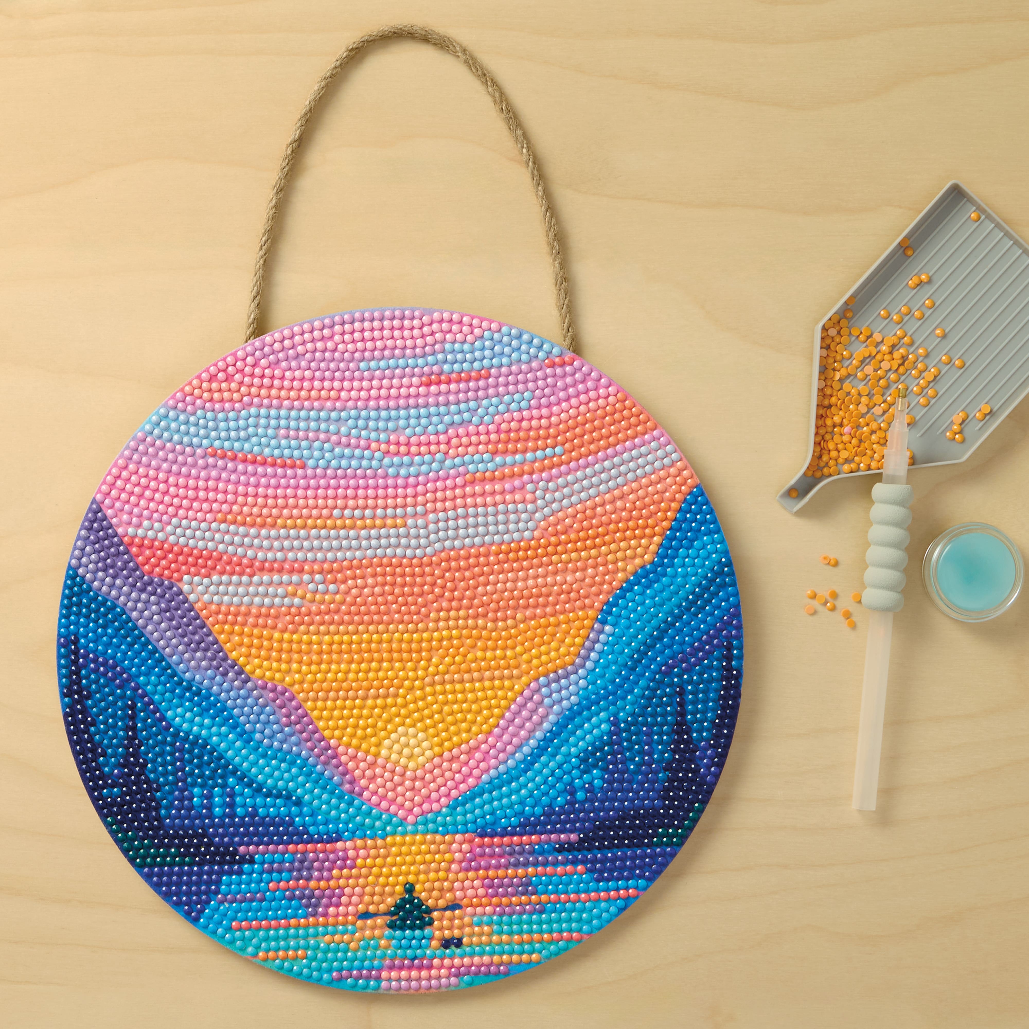8" Mountain Sunset Wood Plaque Diamond Art Kit by Make Market®