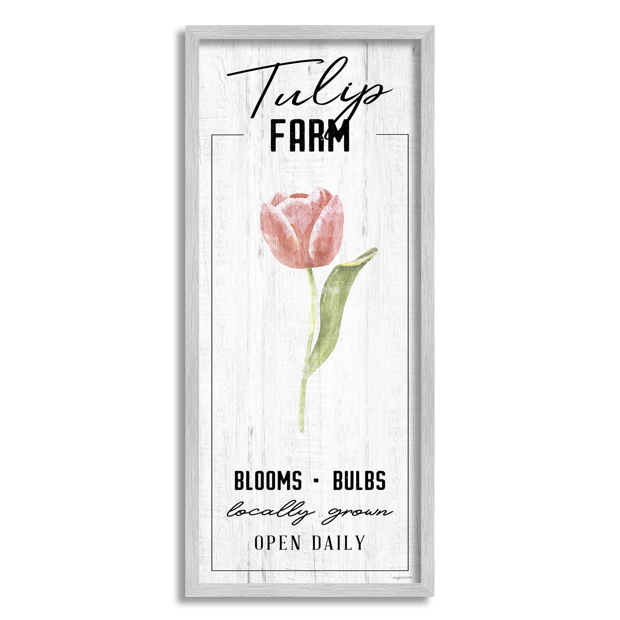 Stupell Industries Tulip Farm Pink Country Floral Locally Grown Blooms in Frame Wall Art