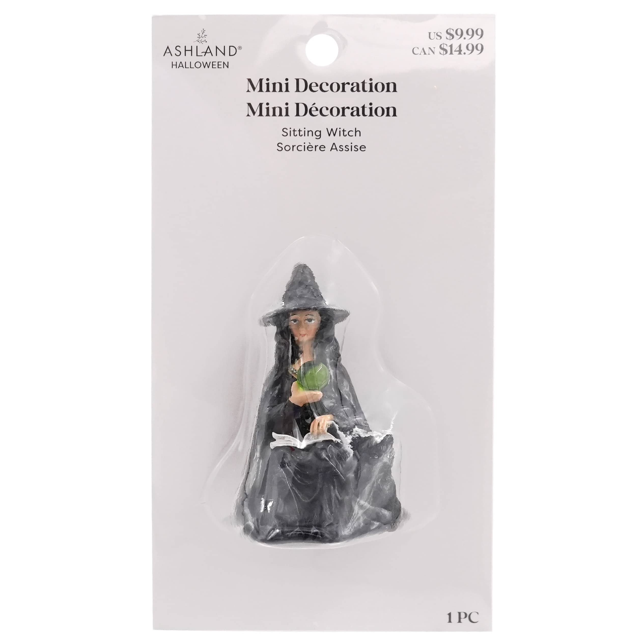 Mini Sitting Witch with Green Orb by Ashland®