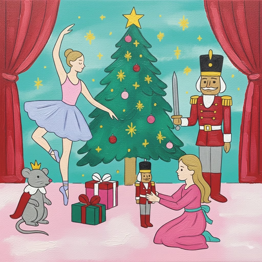 11" x 11" Christmas Ballet Canvas Painting Kit by Artist's Loft®