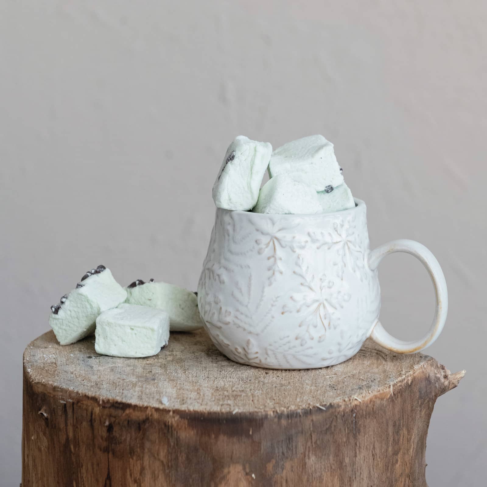 Hello Honey® 16oz. White Snowflake Embossed Stoneware Mug