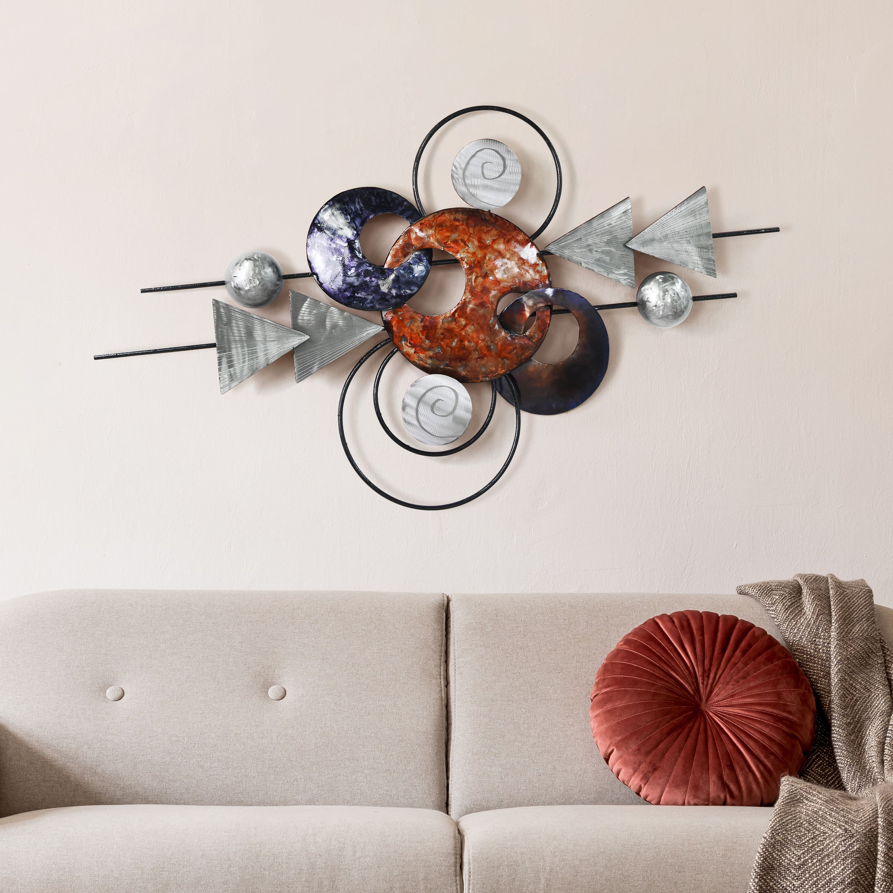 Empire Art Direct 48" x 27" Target Hand Painted Etched Metal Wall Sculpture