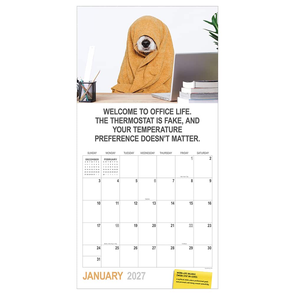 2027 Desk Dogs Wall Calendar