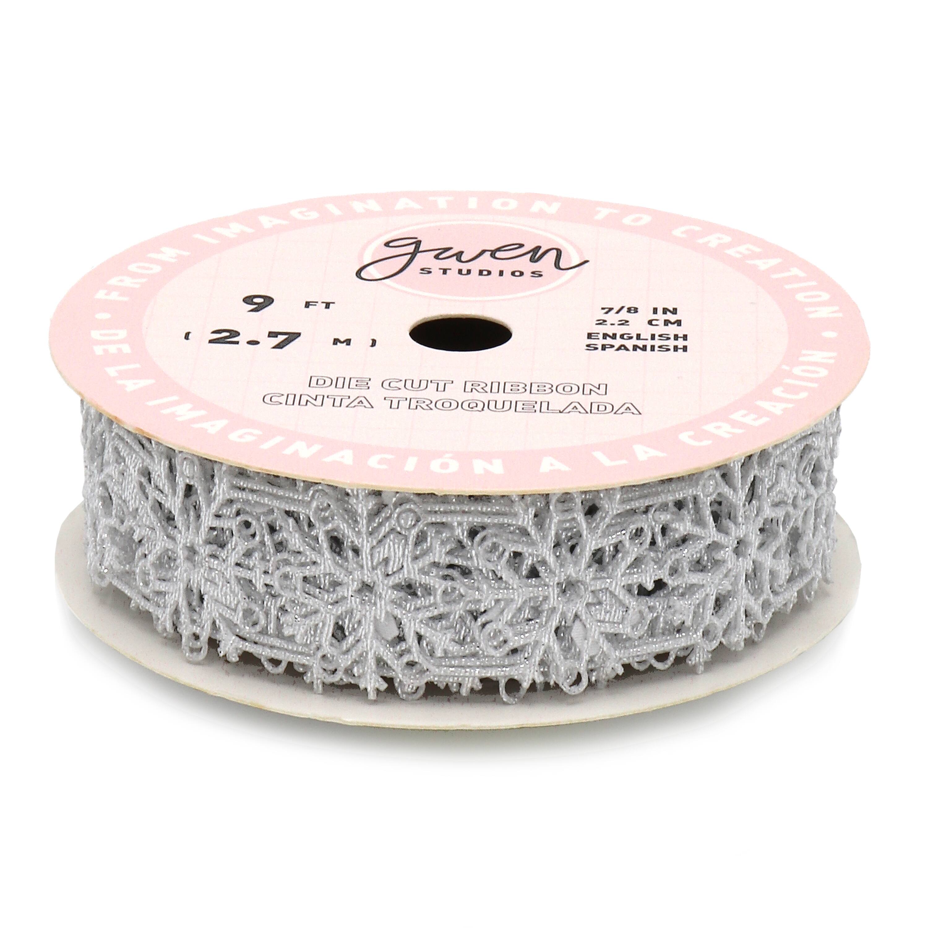 Gwen Studios 7/8" x 3yd. Die Cut Snowflakes Winter Holiday Ribbon