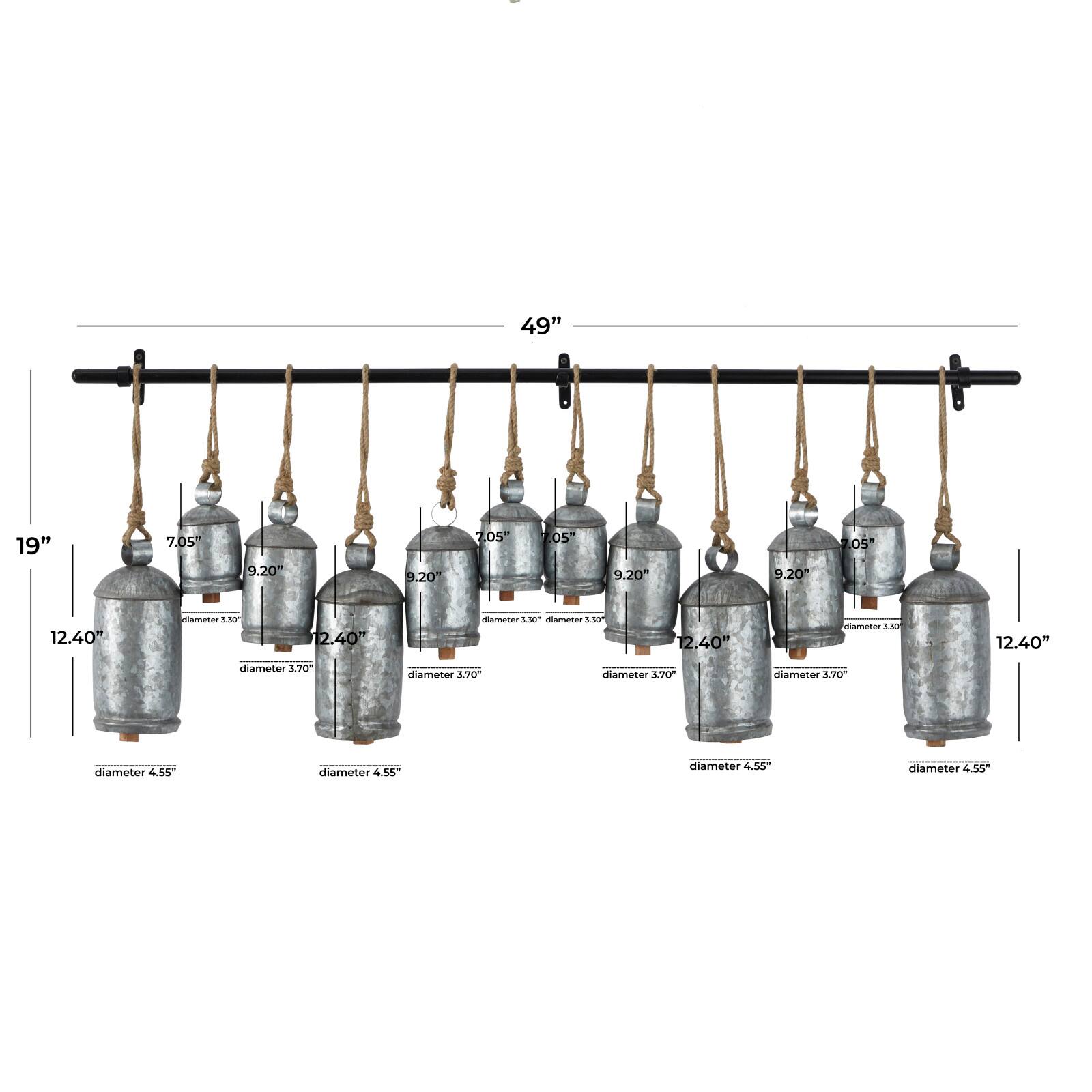 48" Metal Bohemian Decorative Cow Bells