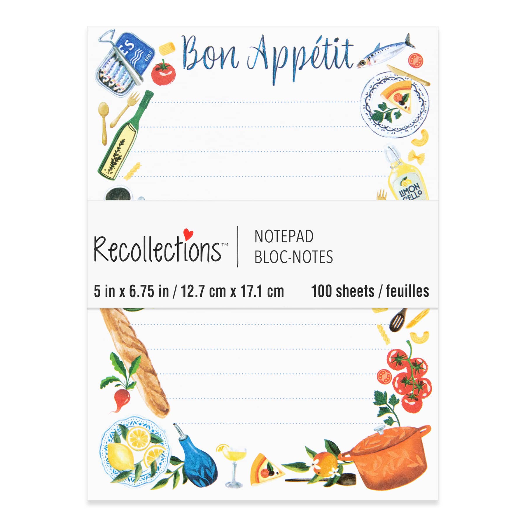 5" x 6.75" Bon Appétit List Notepad by Recollections™, 100 Sheets