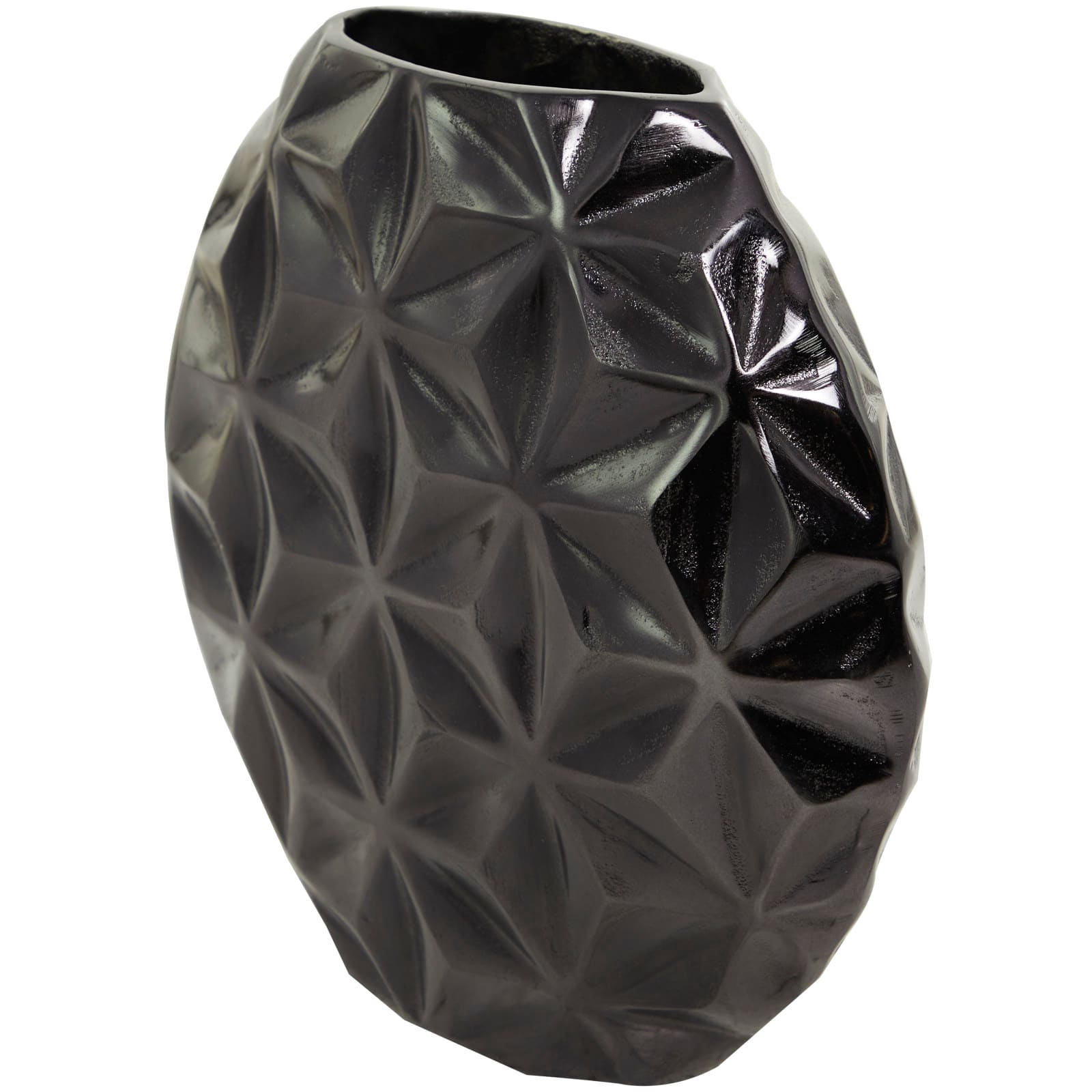 CosmoLiving by Cosmopolitan Aluminum Faceted Geometric Vase