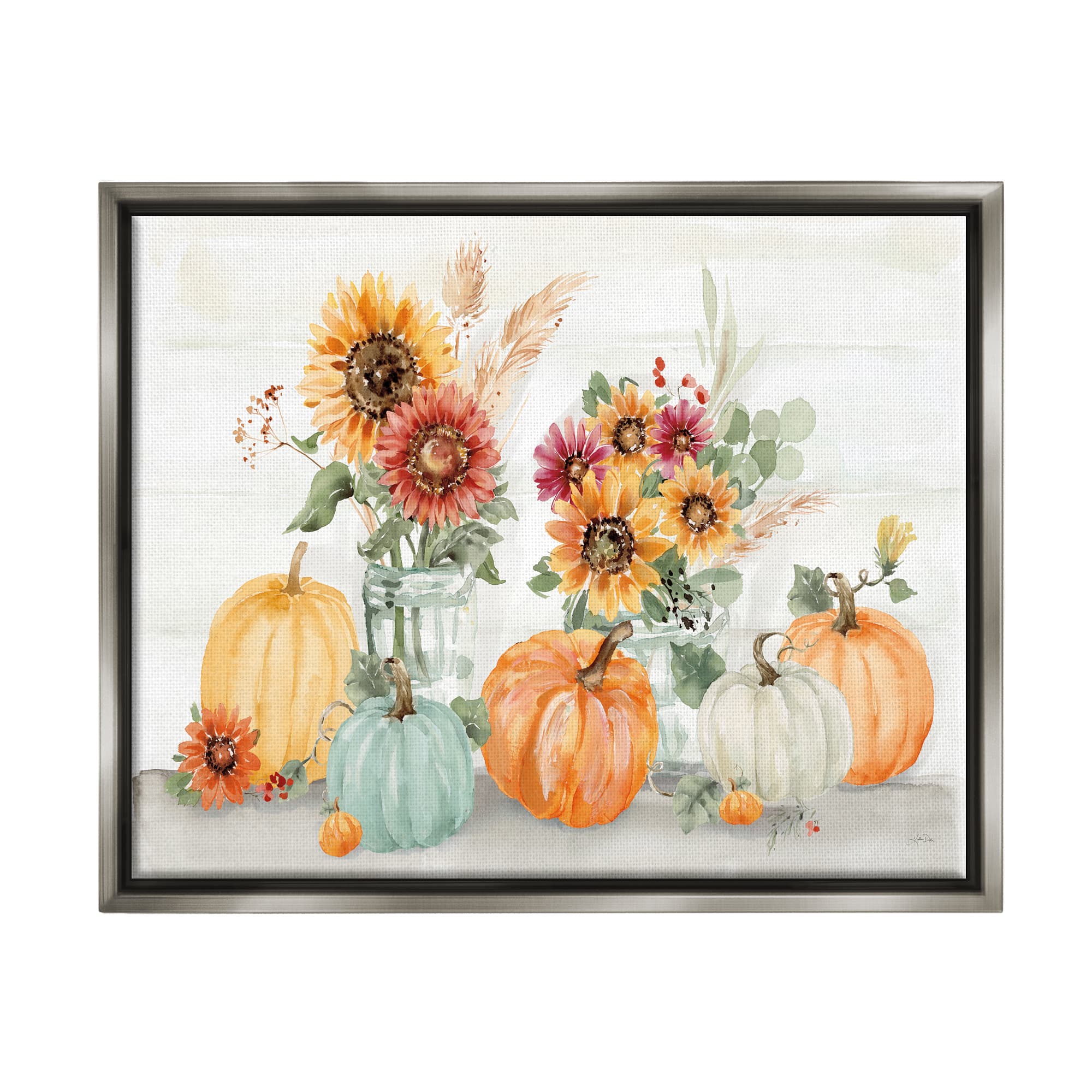 Stupell Industries Autumn Ramble Country Bouquets Framed Floater Canvas Wall Art