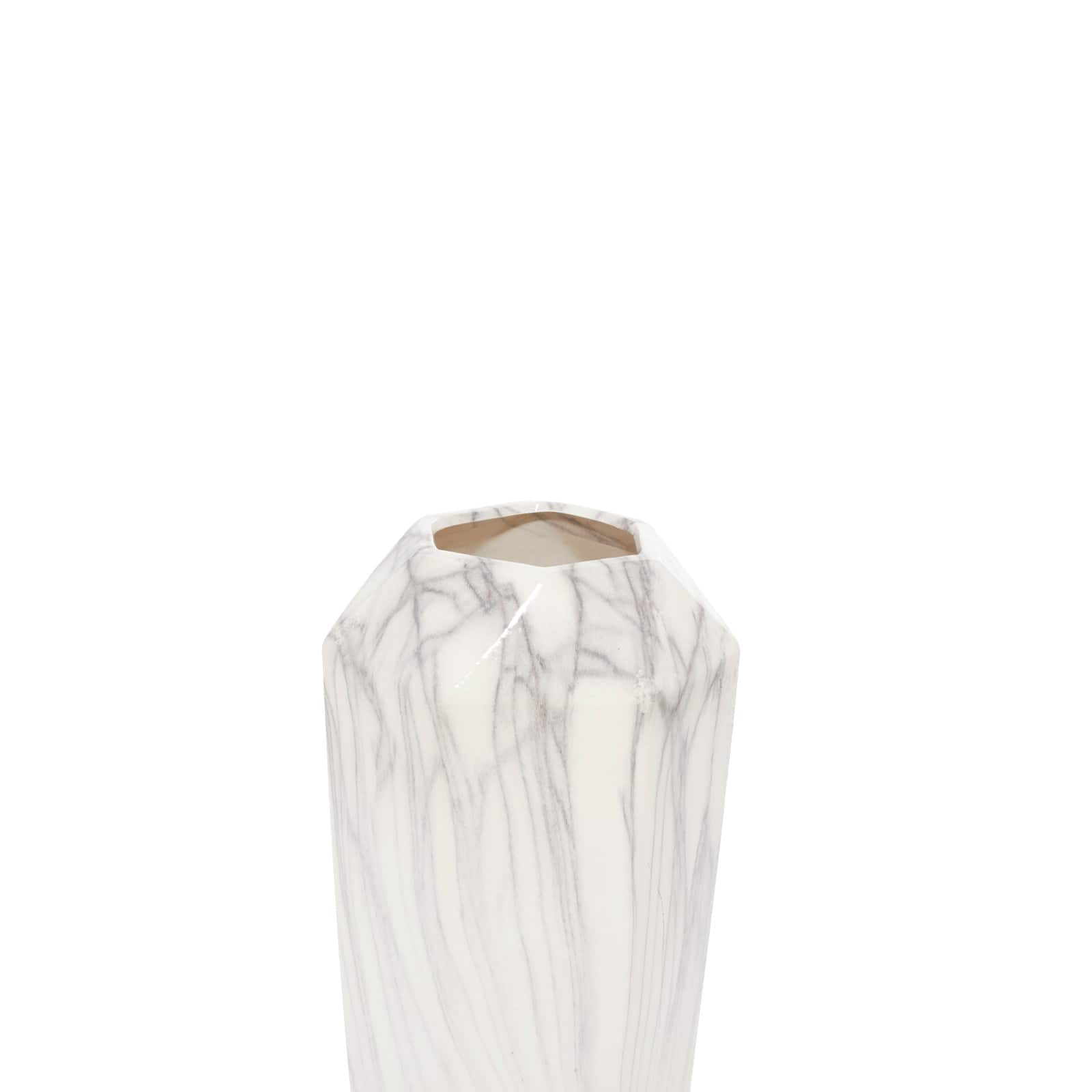 14" White Ceramic Contemporary Vase