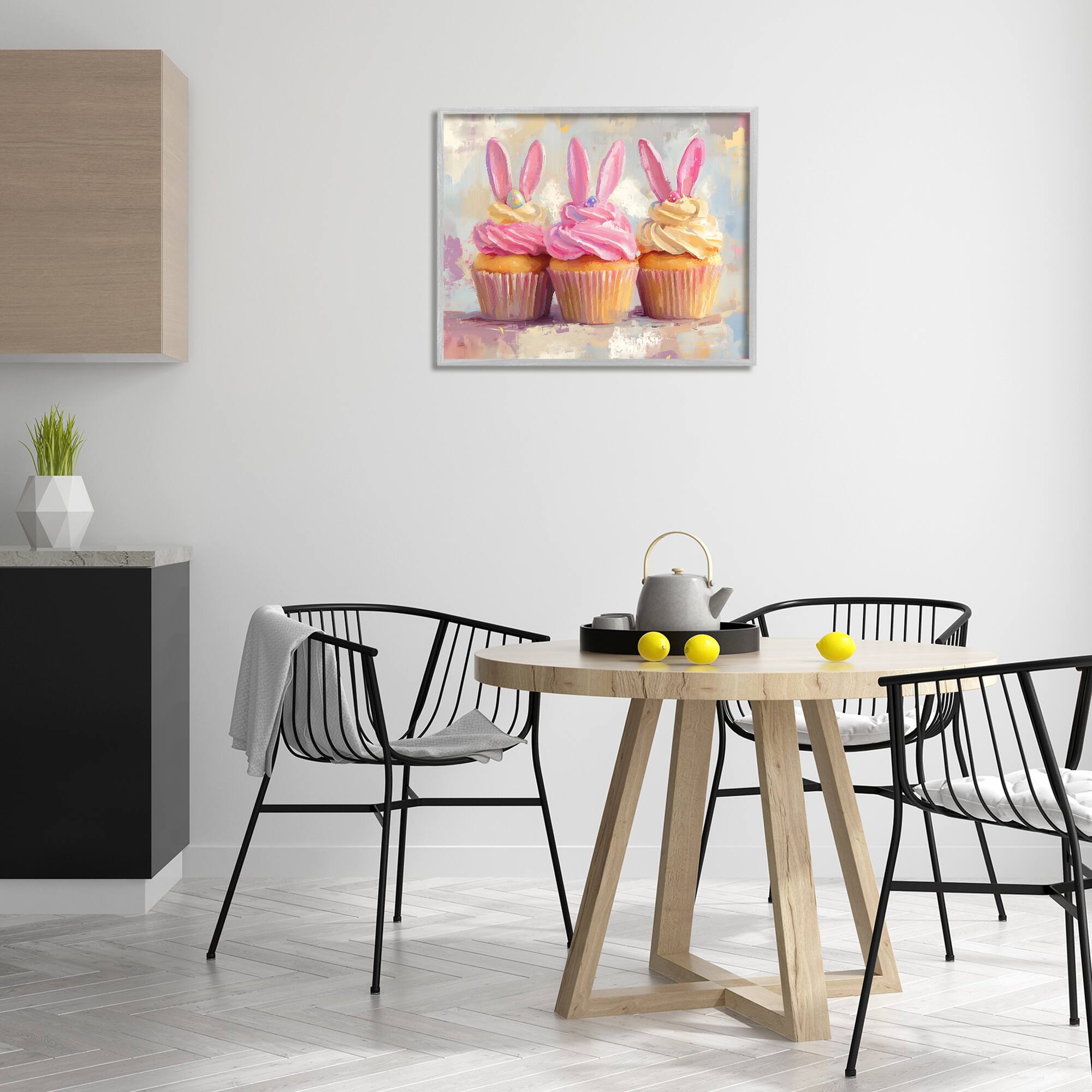 Stupell Industries Pastel Bunny Ear Cupcakes Framed Giclée Wall Art