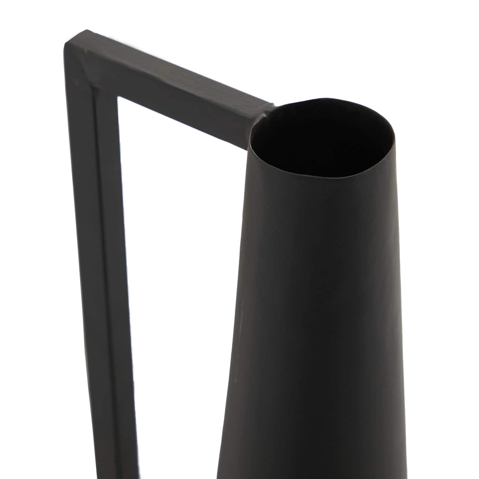 CosmoLiving by Cosmopolitan Black Metal Slim Vase with Handles Set of 2 22", 17"