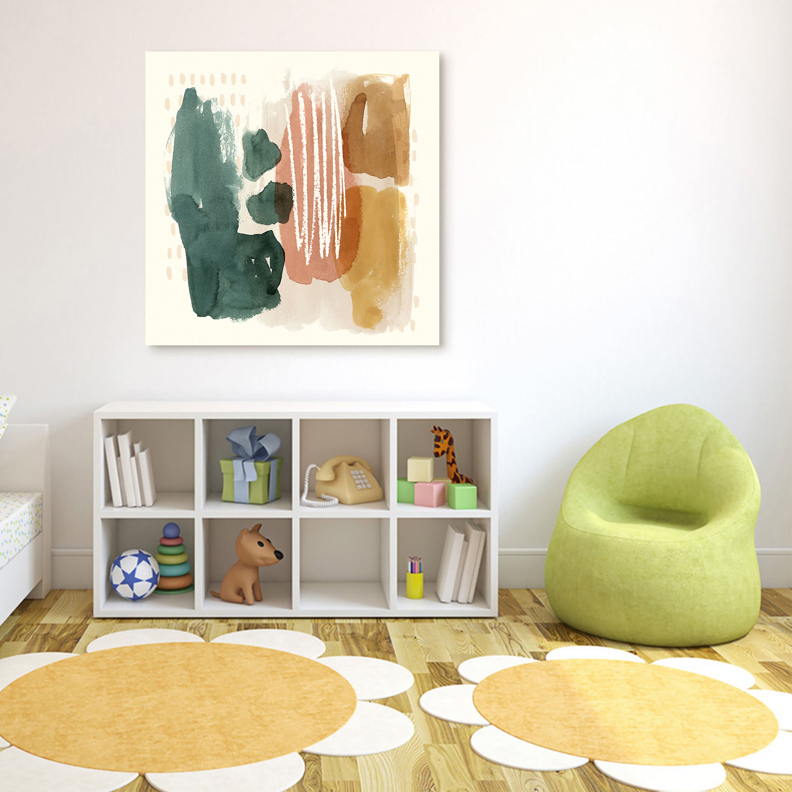 Empire Art Direct 38" x 38" Ochre Echo III Free Floating Tempered Glass Wall Art