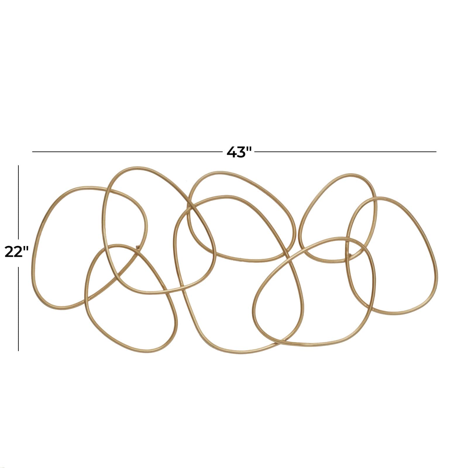 Gold Contemporary Abstract Wall Decor, 43" x 1" x 22"