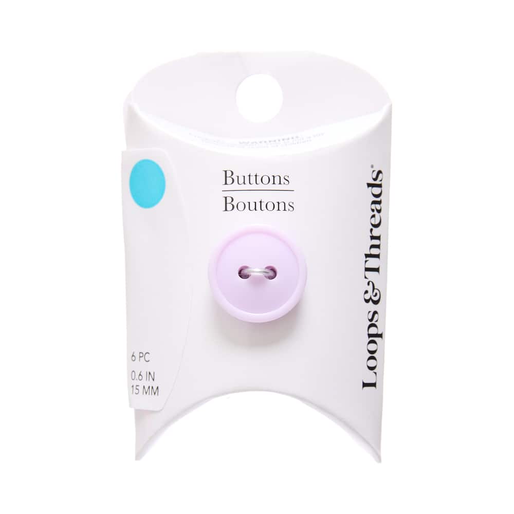 15mm Orchid Round Rimmed Buttons, 6ct. by Loops & Threads®