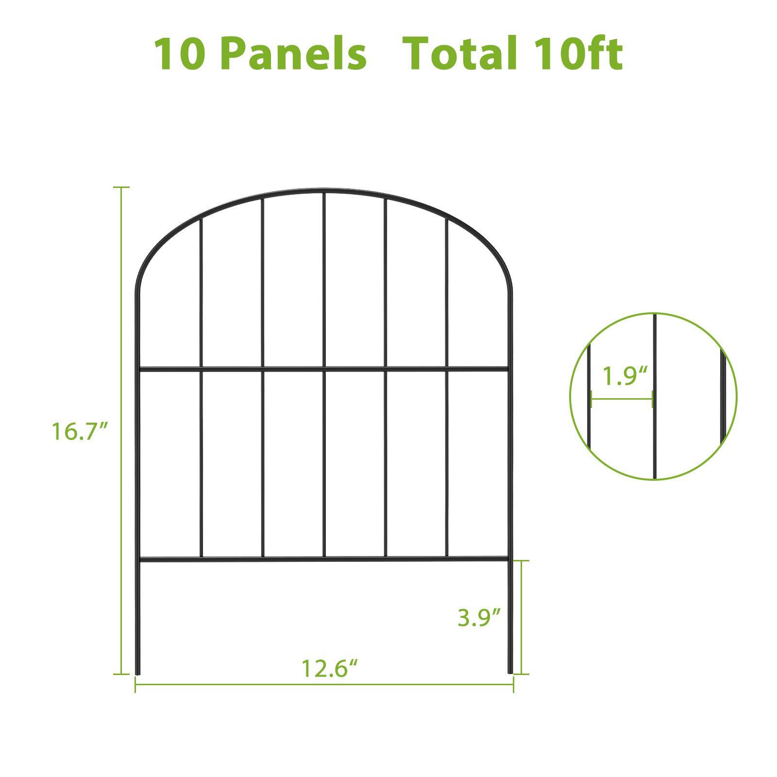 NEX 10.5ft. Black Decorative Arch Garden Fence