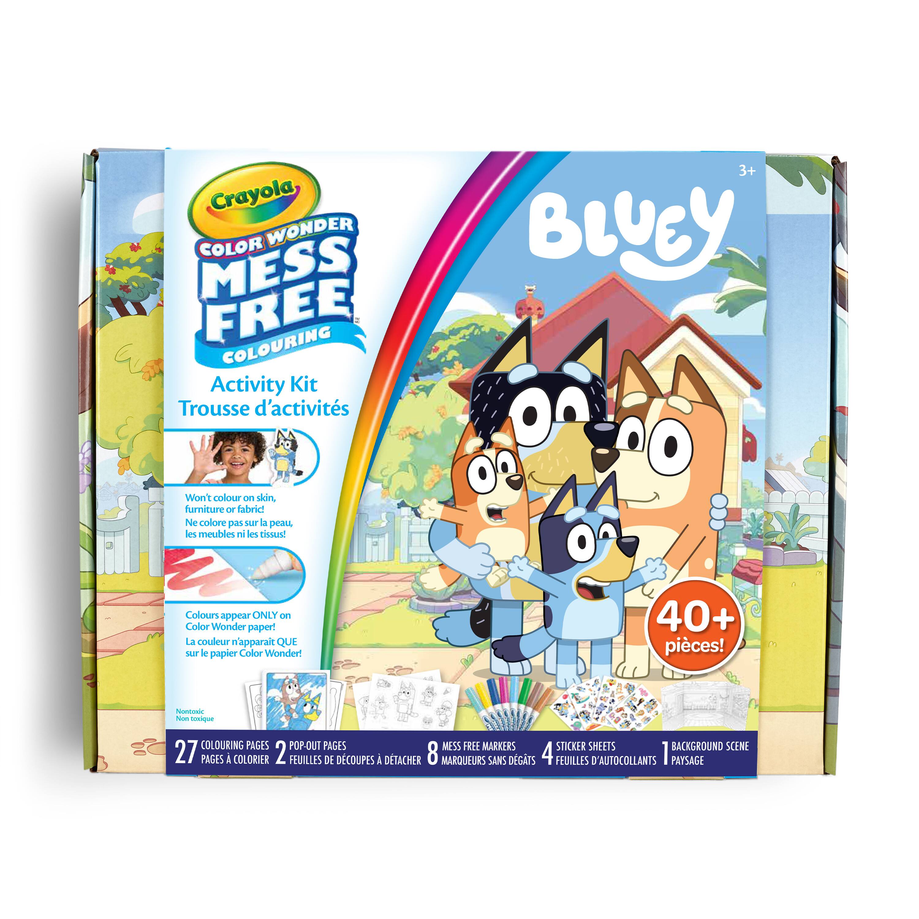 CRAYOLA - Color Wonder, Activity Set 40+ pièces, avec des Pages à colorier, des Feutres sans Tache, des Personnages pop-up Bluey, des Activités Créatives pour Enfants, âge 3, 75-7171 CRAYOLA - Color Wonder, Activity Set 40+ pièces, avec des Pages à colorier, des Feutres sans Tache, des Personnages pop-up Bluey, des Activités Créatives pour Enfants, âge 3, 75-7171