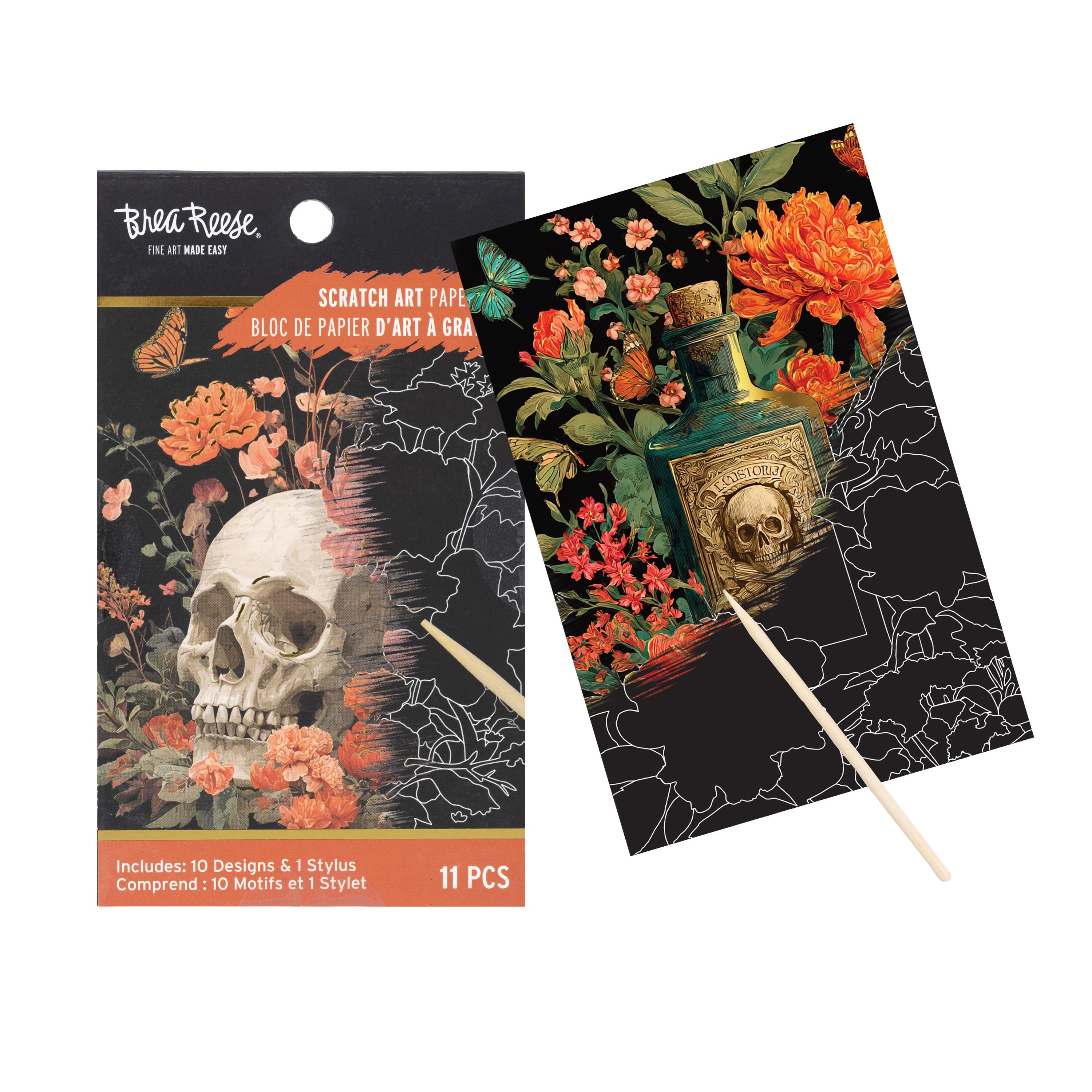 Brea Reese® Mini Florals of the Dead Scratch Art Paper Pad
