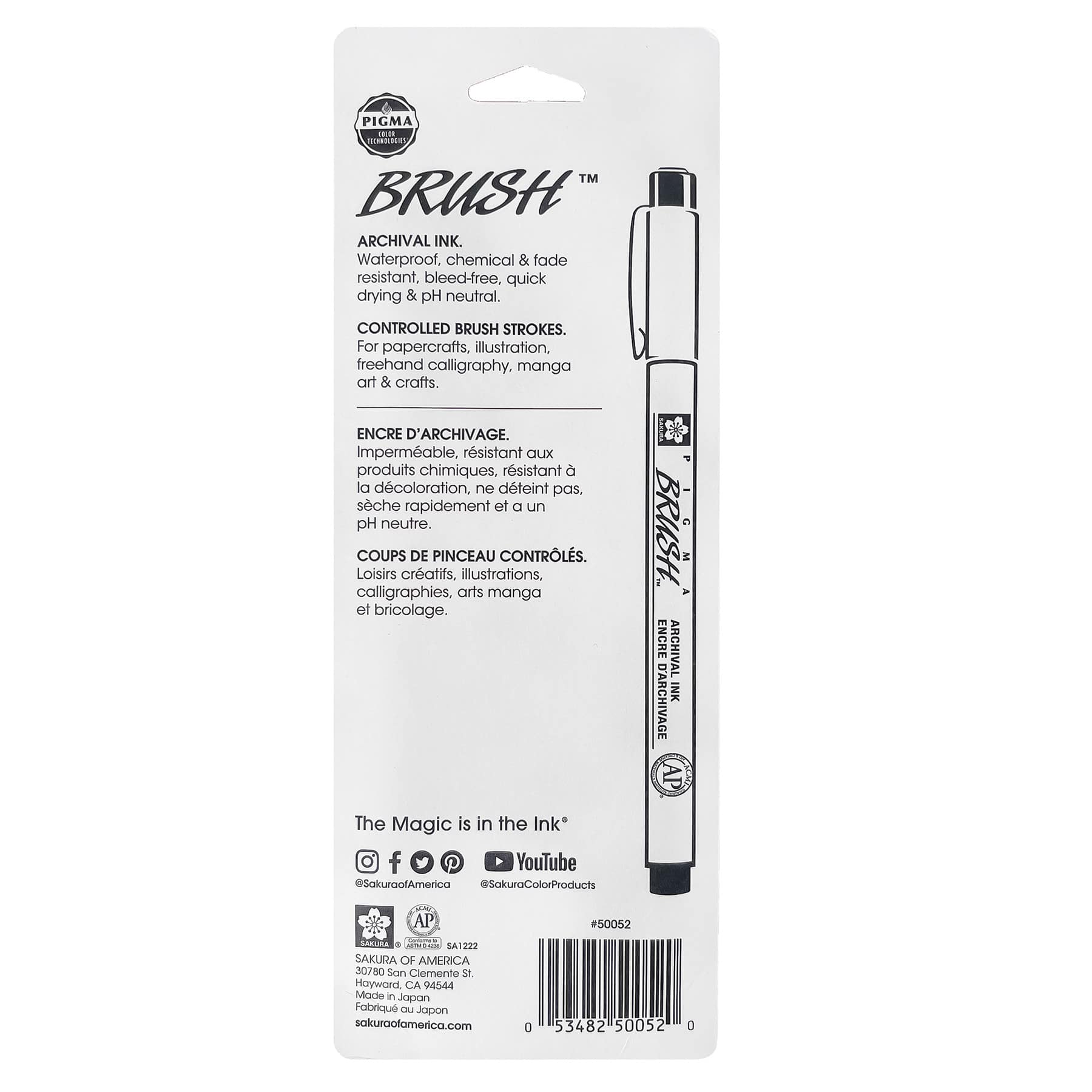 Pigma® Black Brush Pens, 3ct.