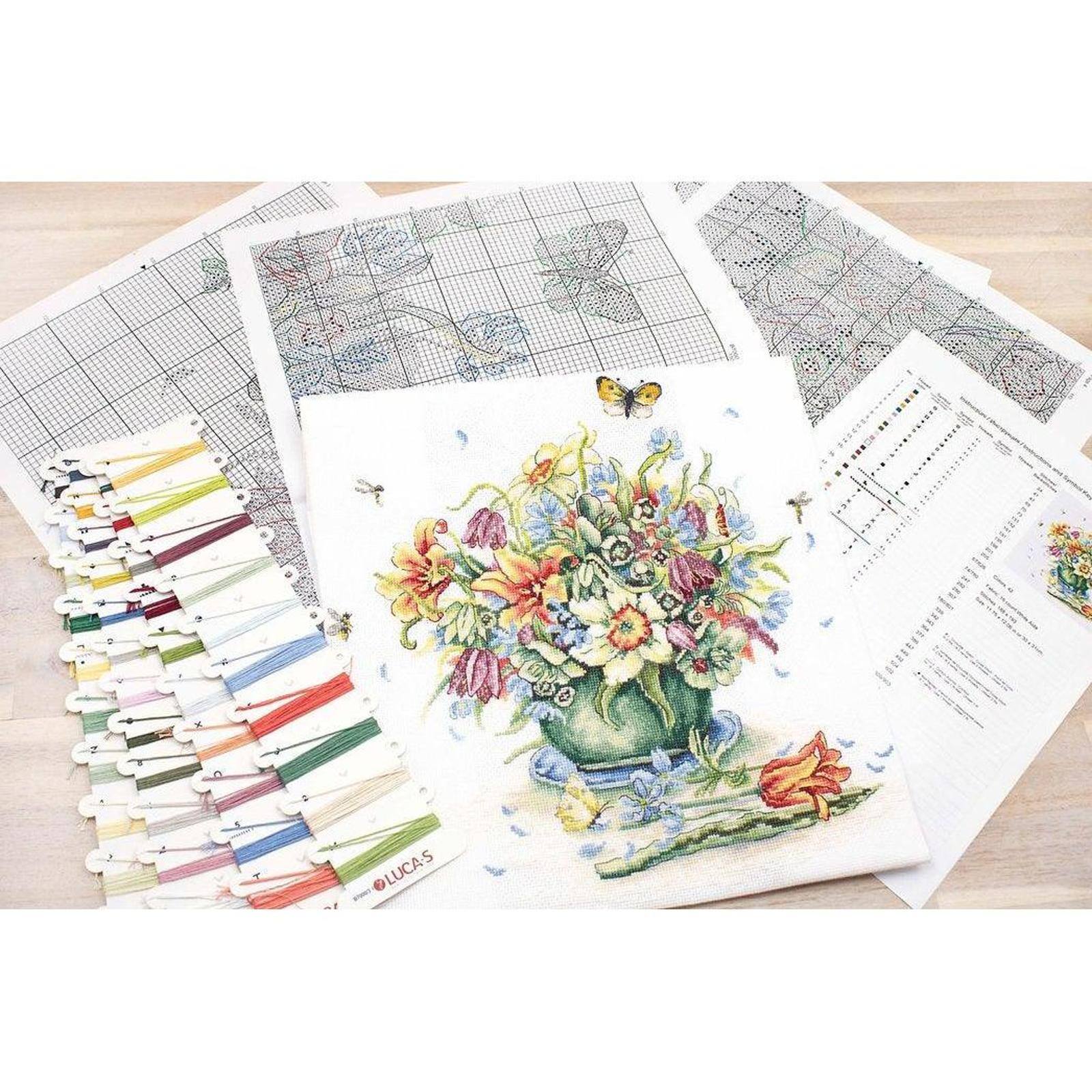 Luca-s April Bouquet Counted Cross Stitch Kit
