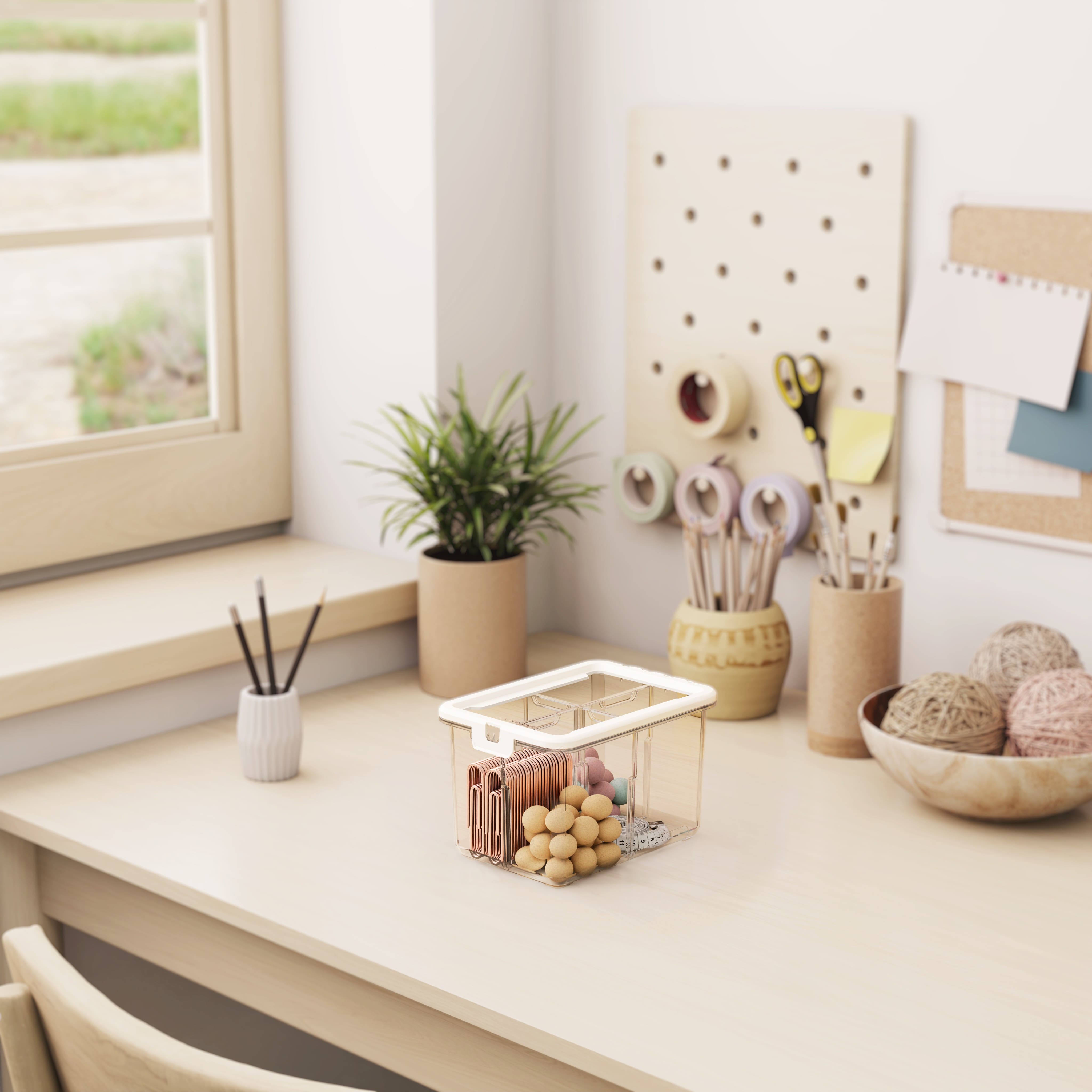 Ezy Storage Tall 4-Compartment Storage Box