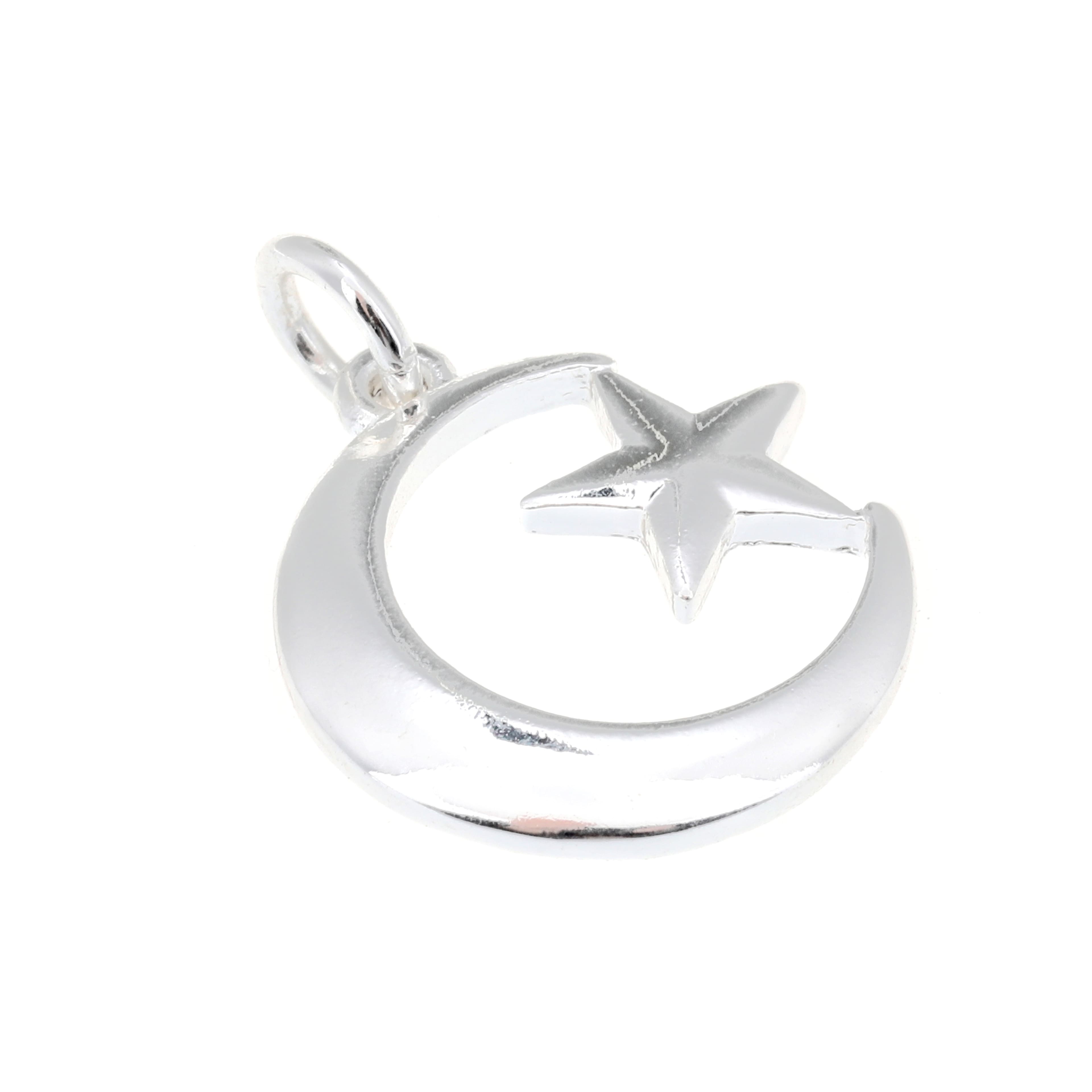 12 Pack: Silver Plated Star & Moon Charm by Bead Landing™