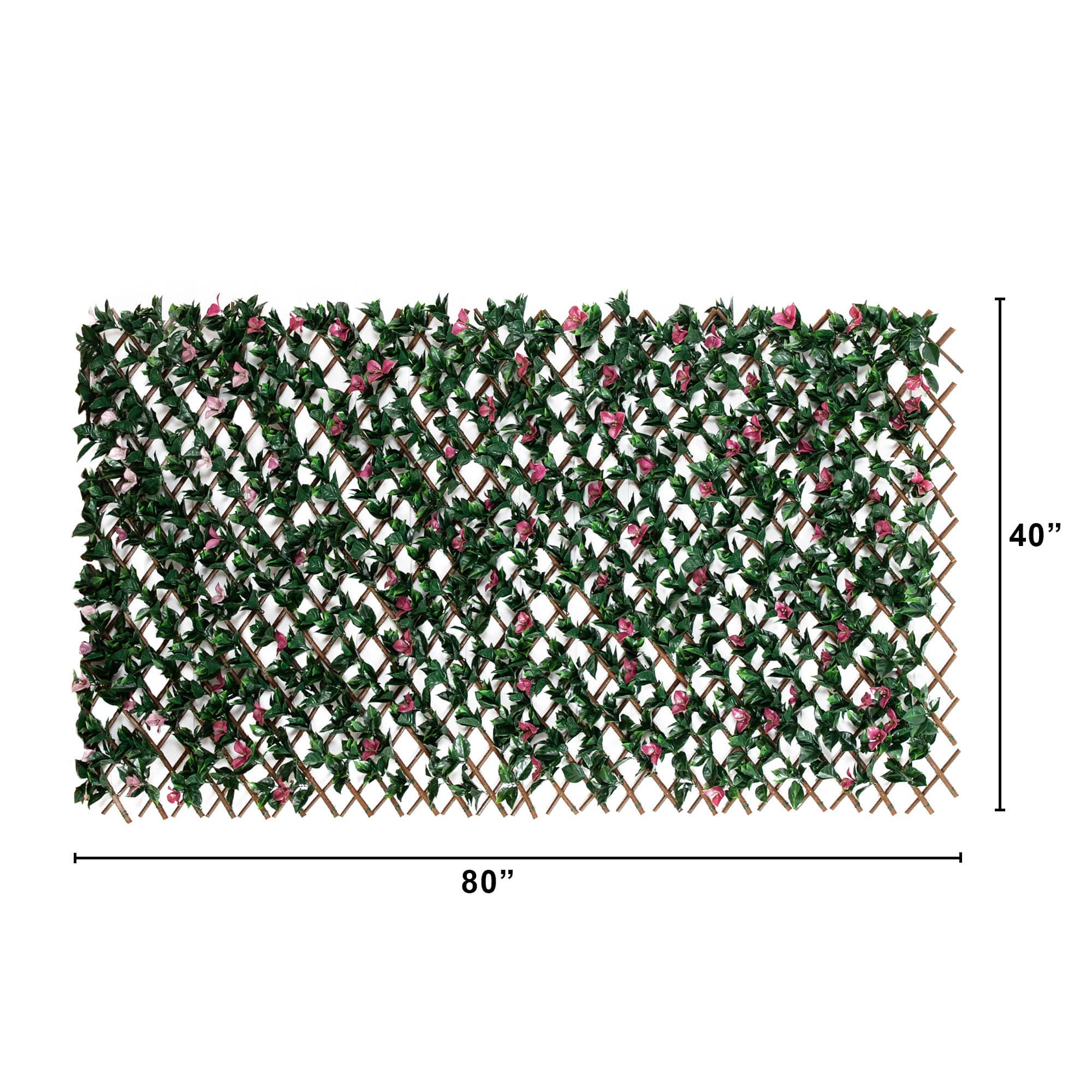 40" x 80" Artificial Bougainvillea Expandable Privacy Fence Screen